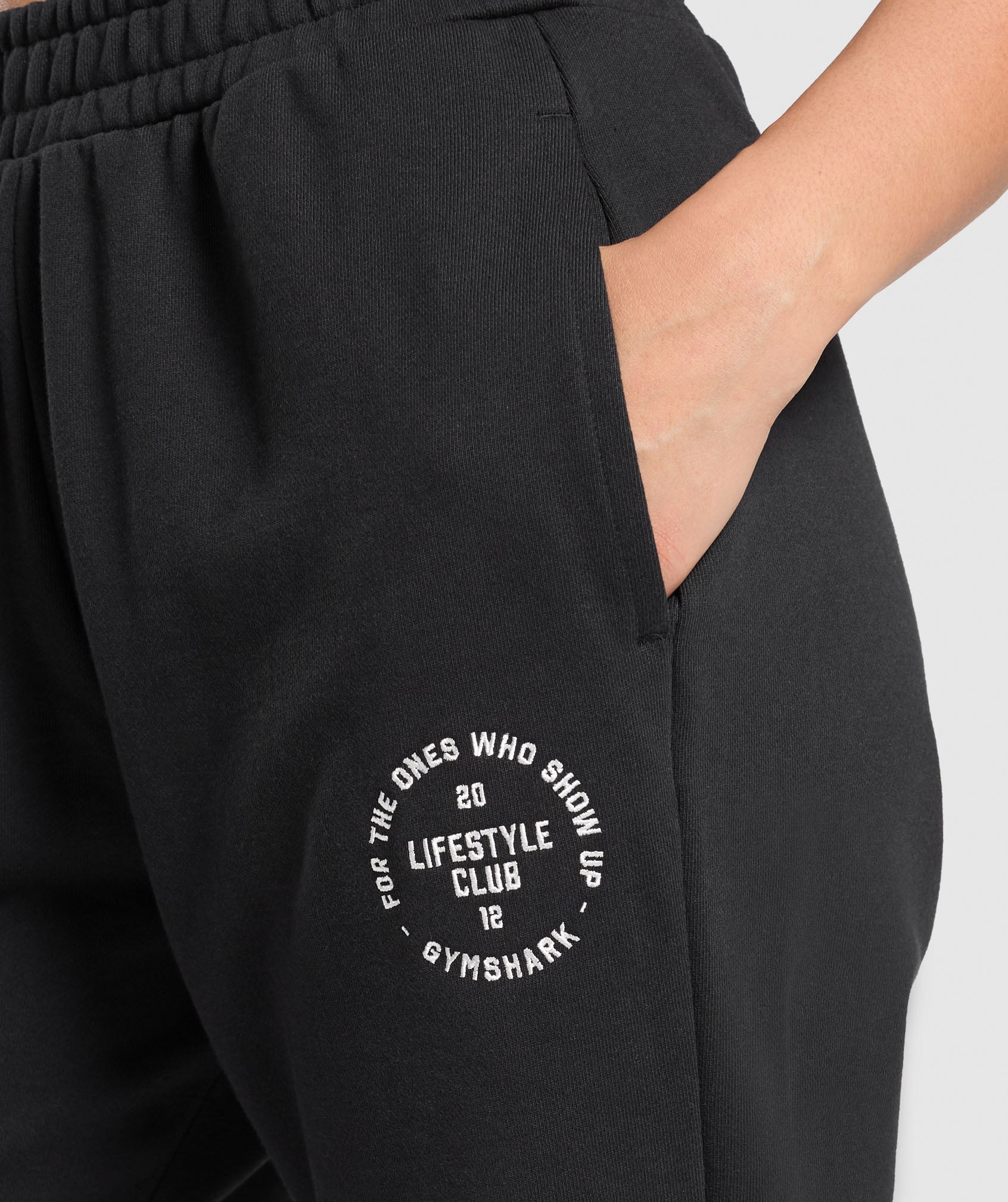 Gymshark Lifestyle Club Graphic Joggers - Black