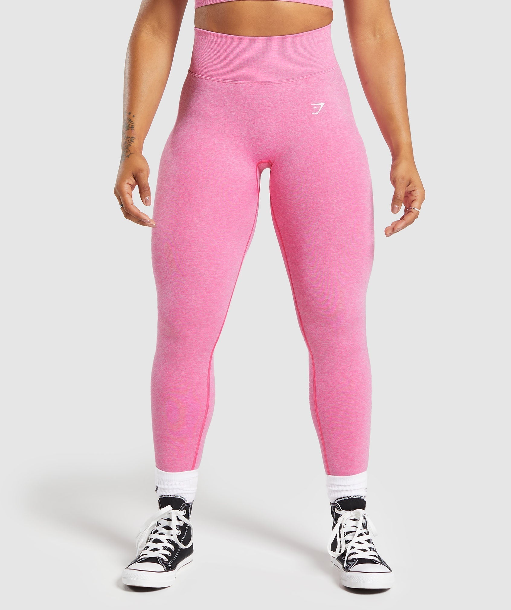 Gymshark Lift Seamless Leggings - Physical Pink/White Marl
