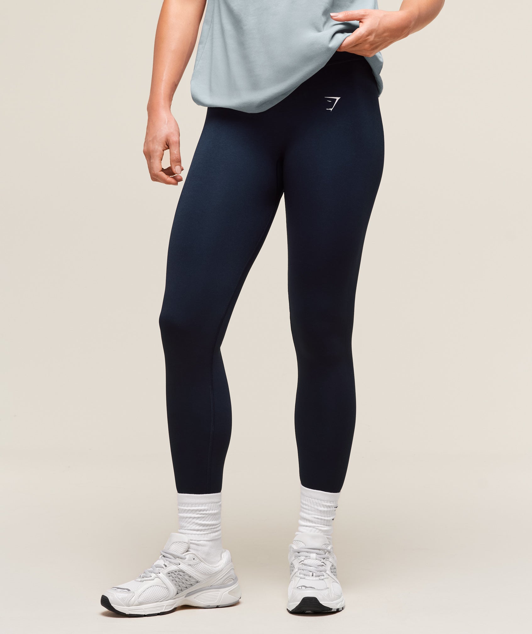 Gymshark Lift Seamless Leggings - Midnight Blue/Black Marl