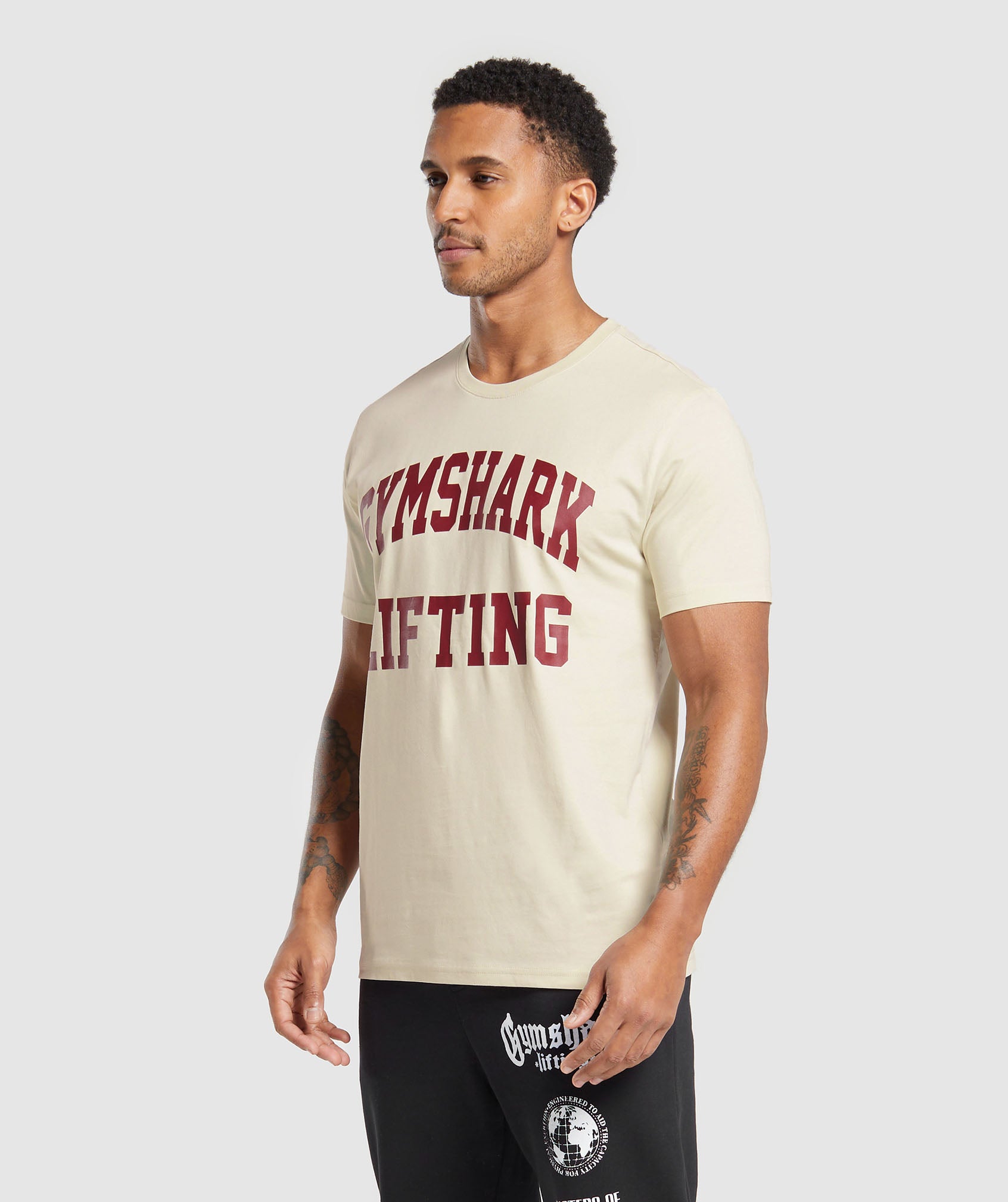 Gymshark Lifting Club T-Shirt - Ecru White