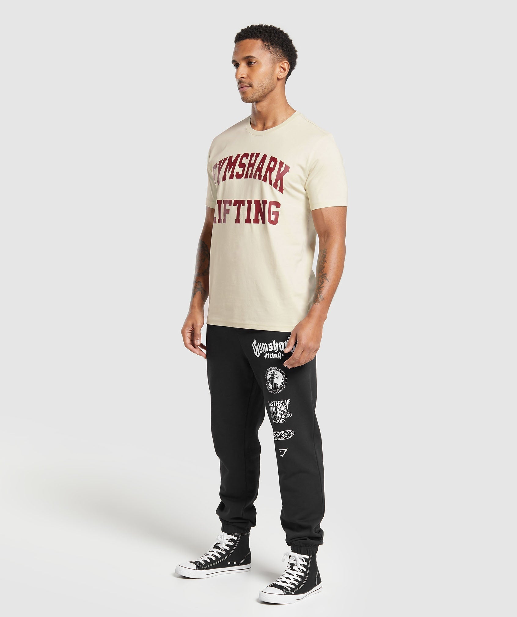 Gymshark Lifting Club T-Shirt - Ecru White