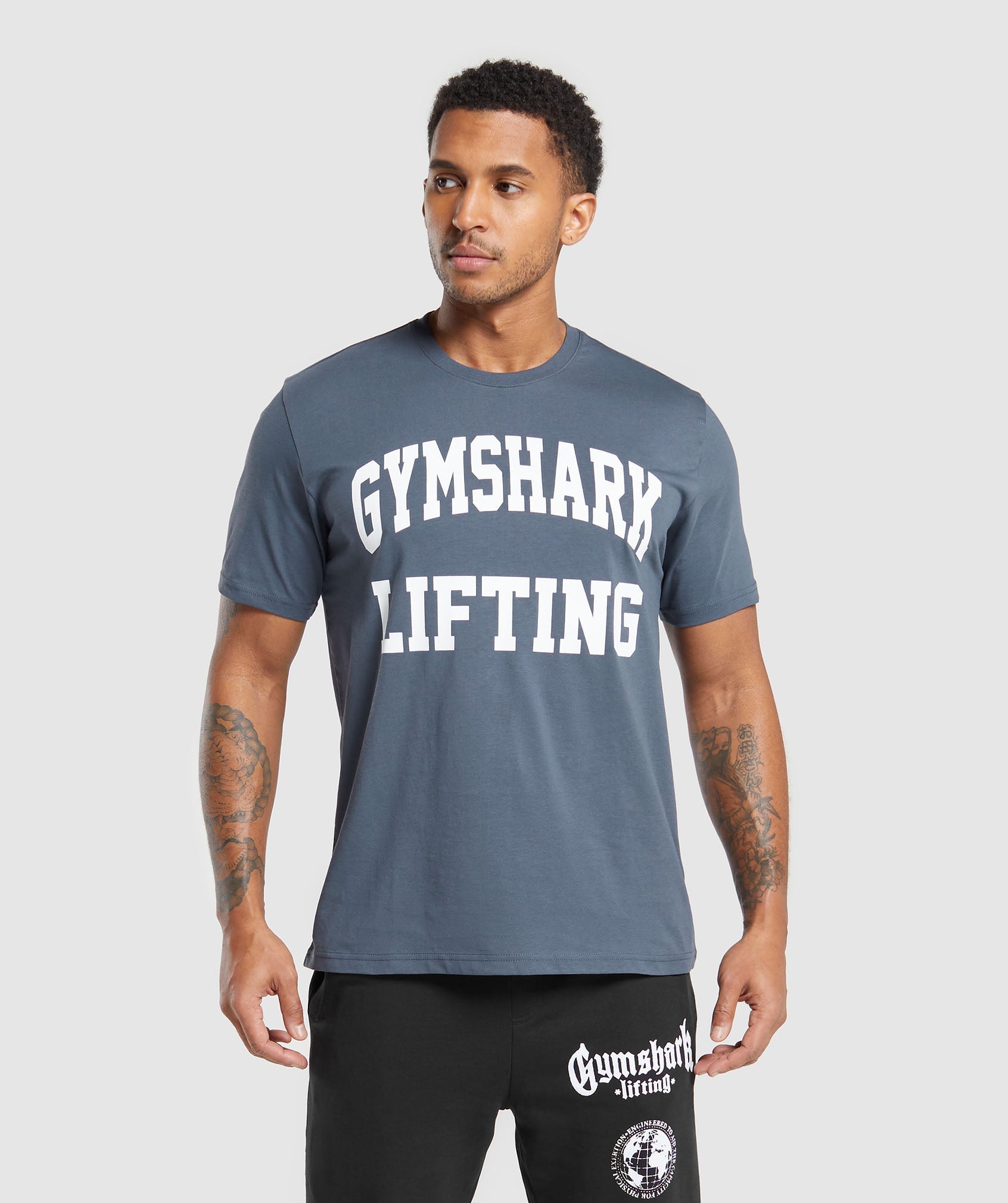 Gymshark Lifting Club T-Shirt - Titanium Blue