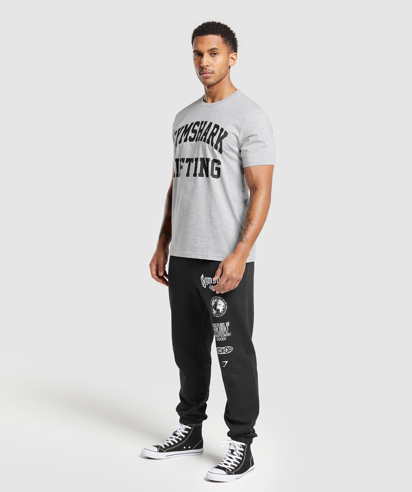 Gymshark Lifting Club T-Shirt - Light Grey Core Marl