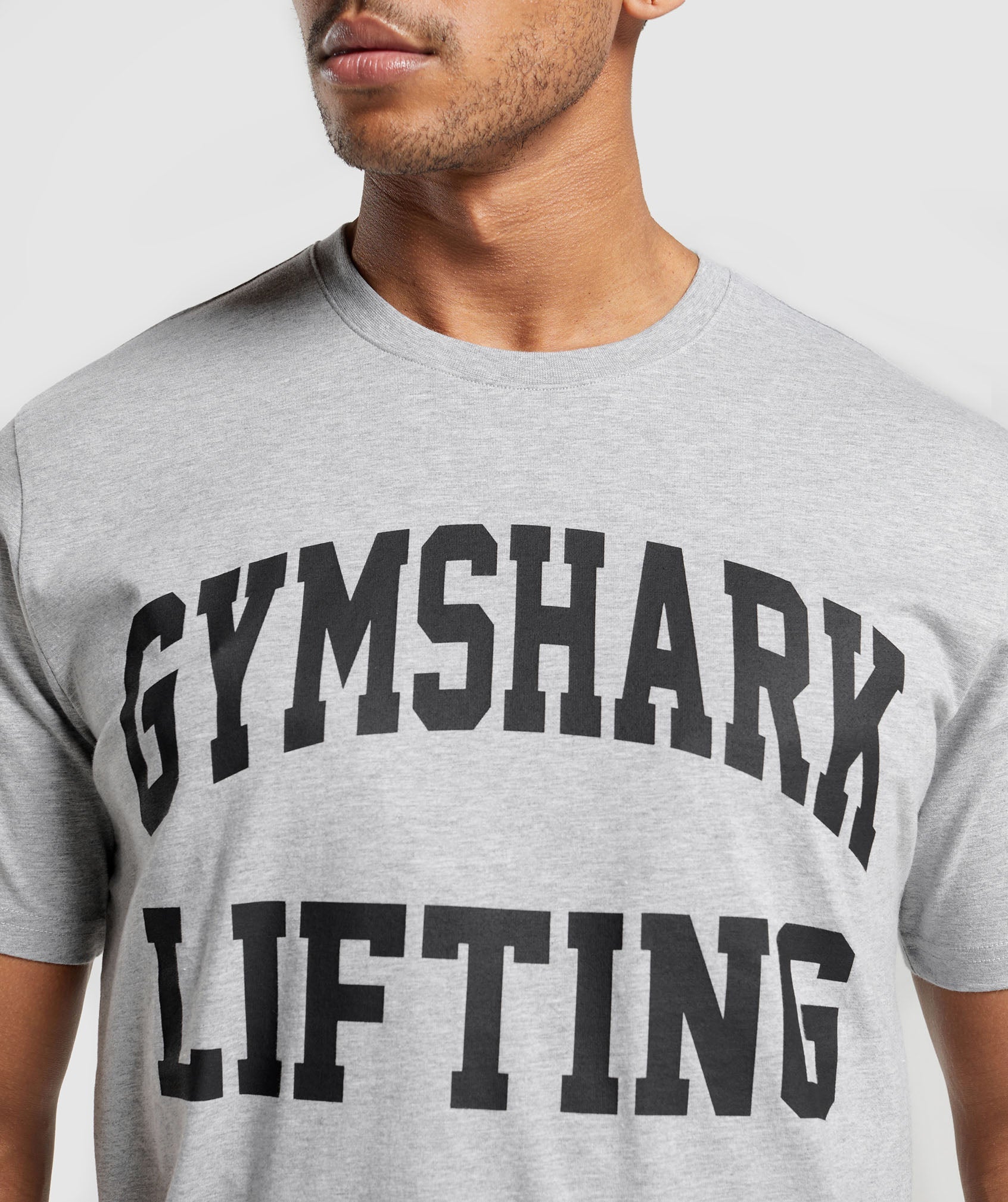 Gymshark Lifting Club T-Shirt - Light Grey Core Marl