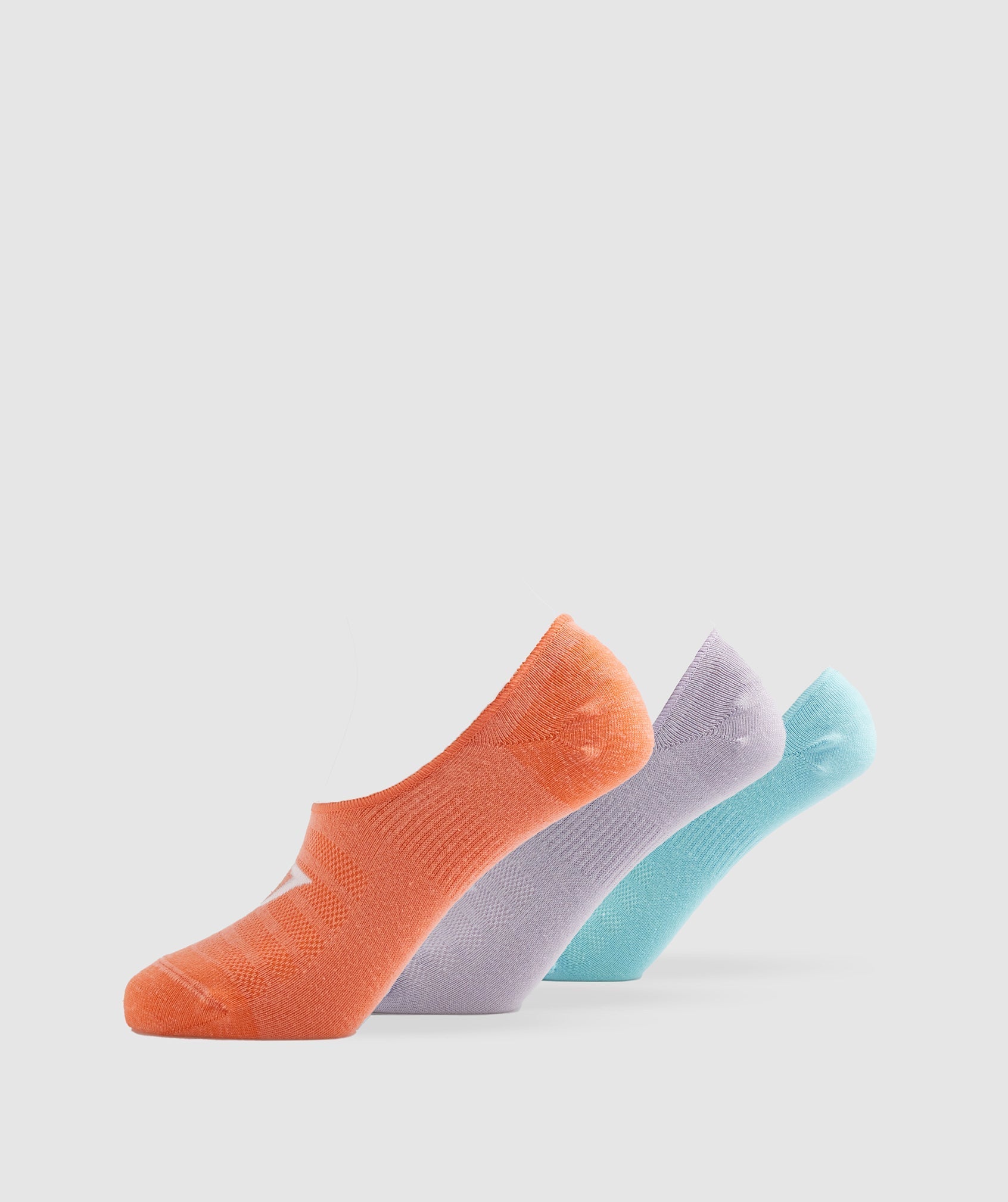 Gymshark No Show Socks 3pk - Orange/Purple/Blue