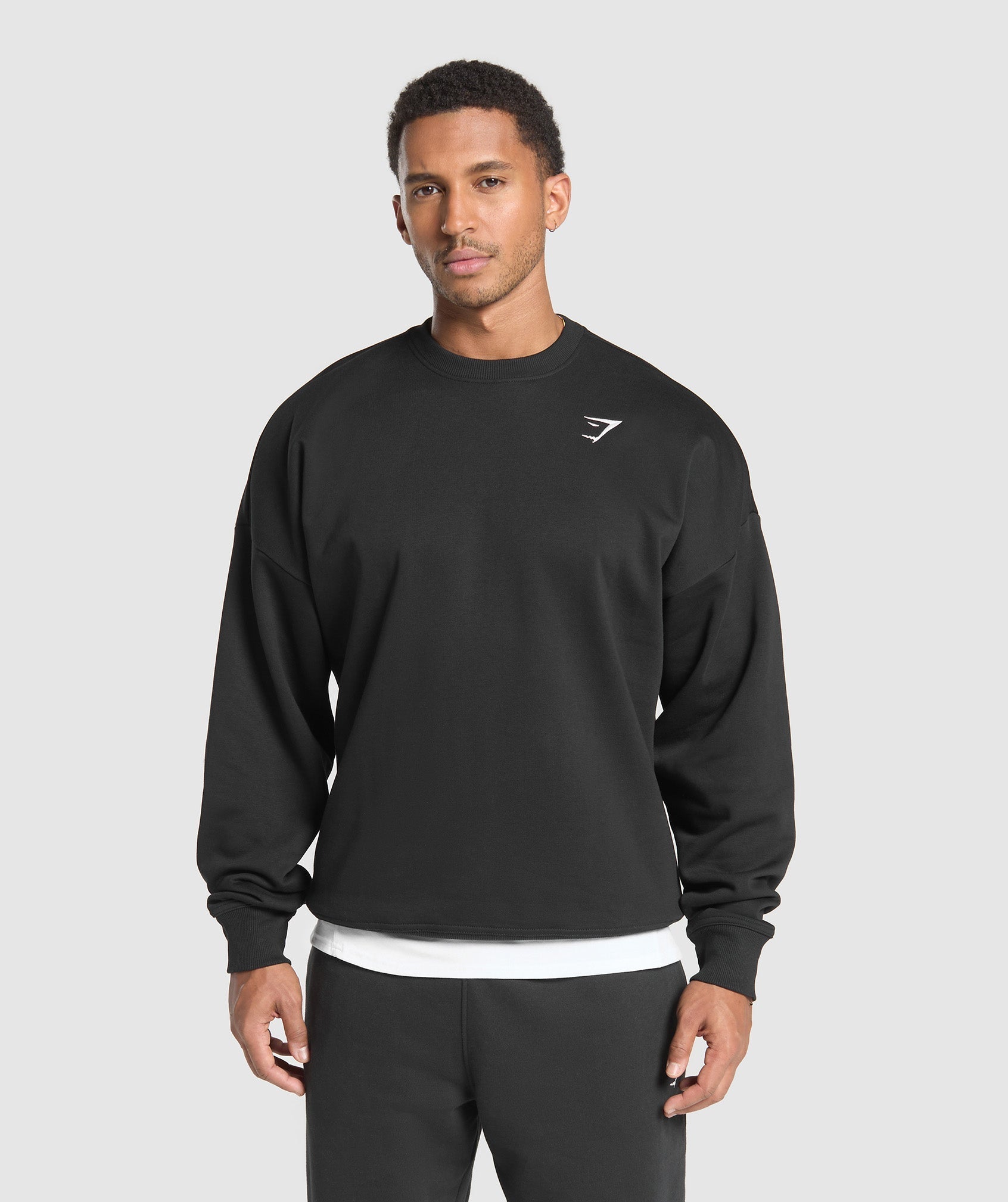 Gymshark Oversized Crest Crew - Black