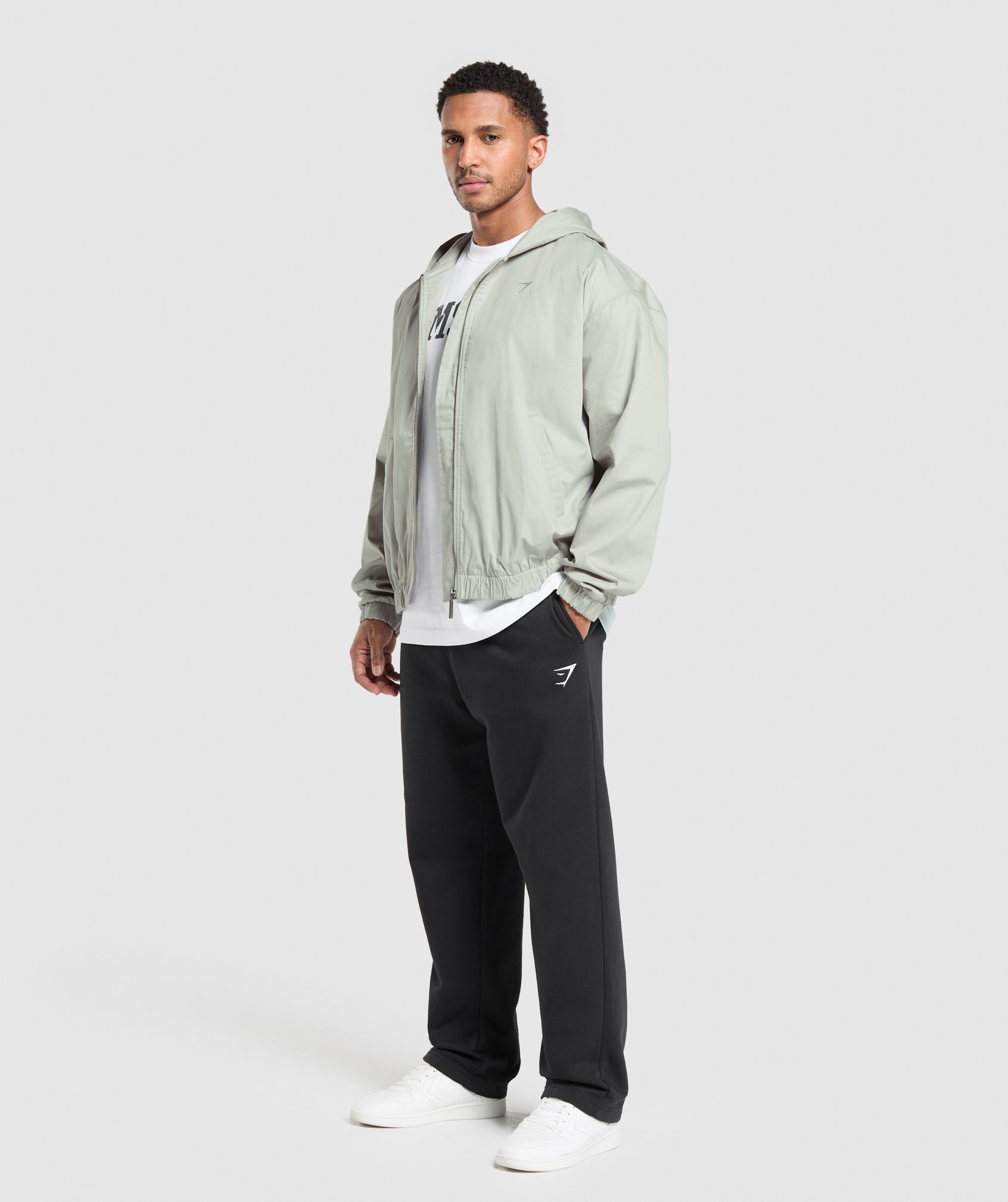 Gymshark Oversized Hooded Jacket - Stone Grey