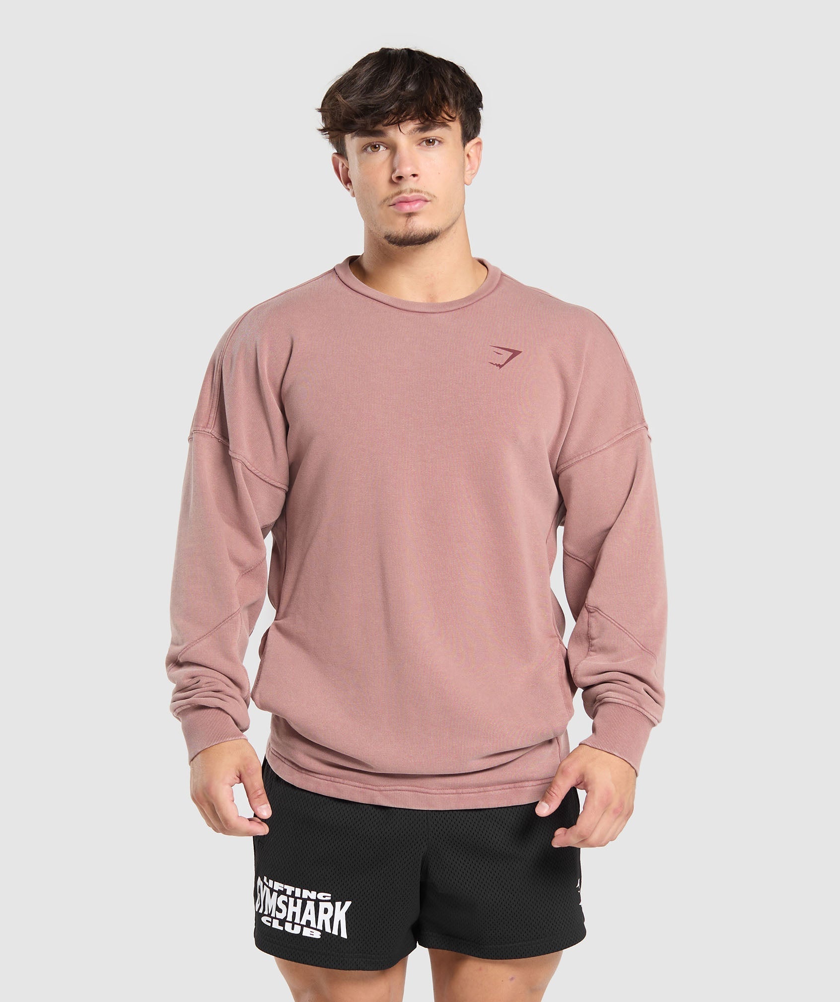 Gymshark Power Washed Crew - Brick Brown