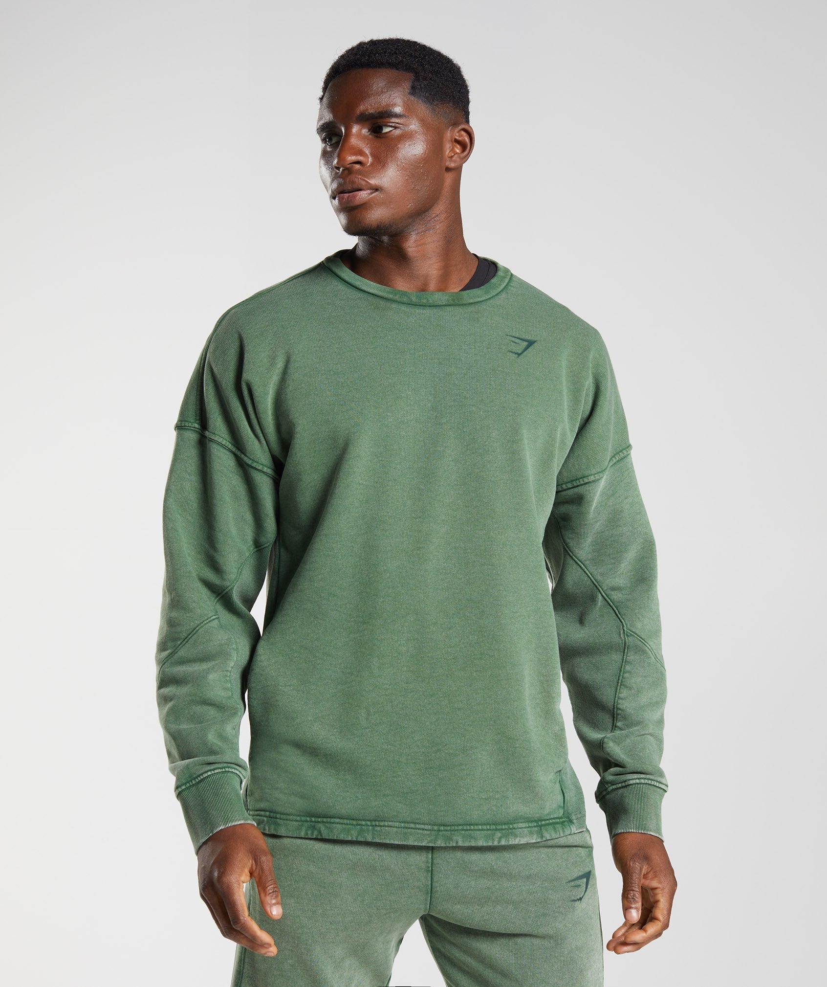 Gymshark Power Washed Crew - Iguana Green