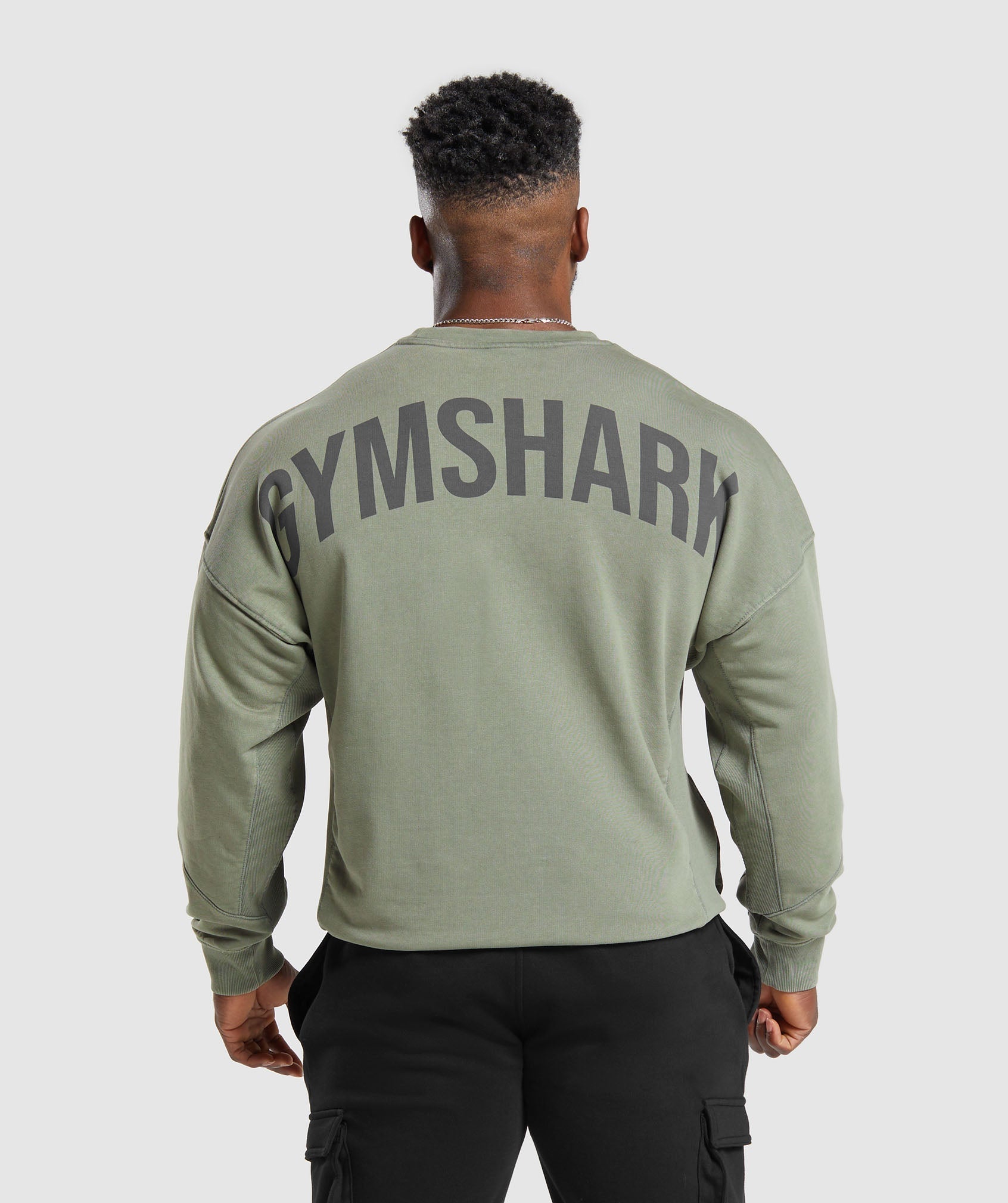 Gymshark Power Washed Crew - Dusk Green