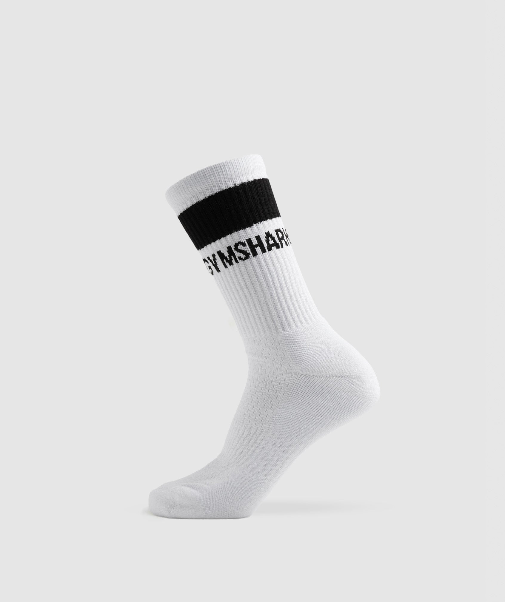 Gymshark Premium Crew Sock 1pk - White/Black
