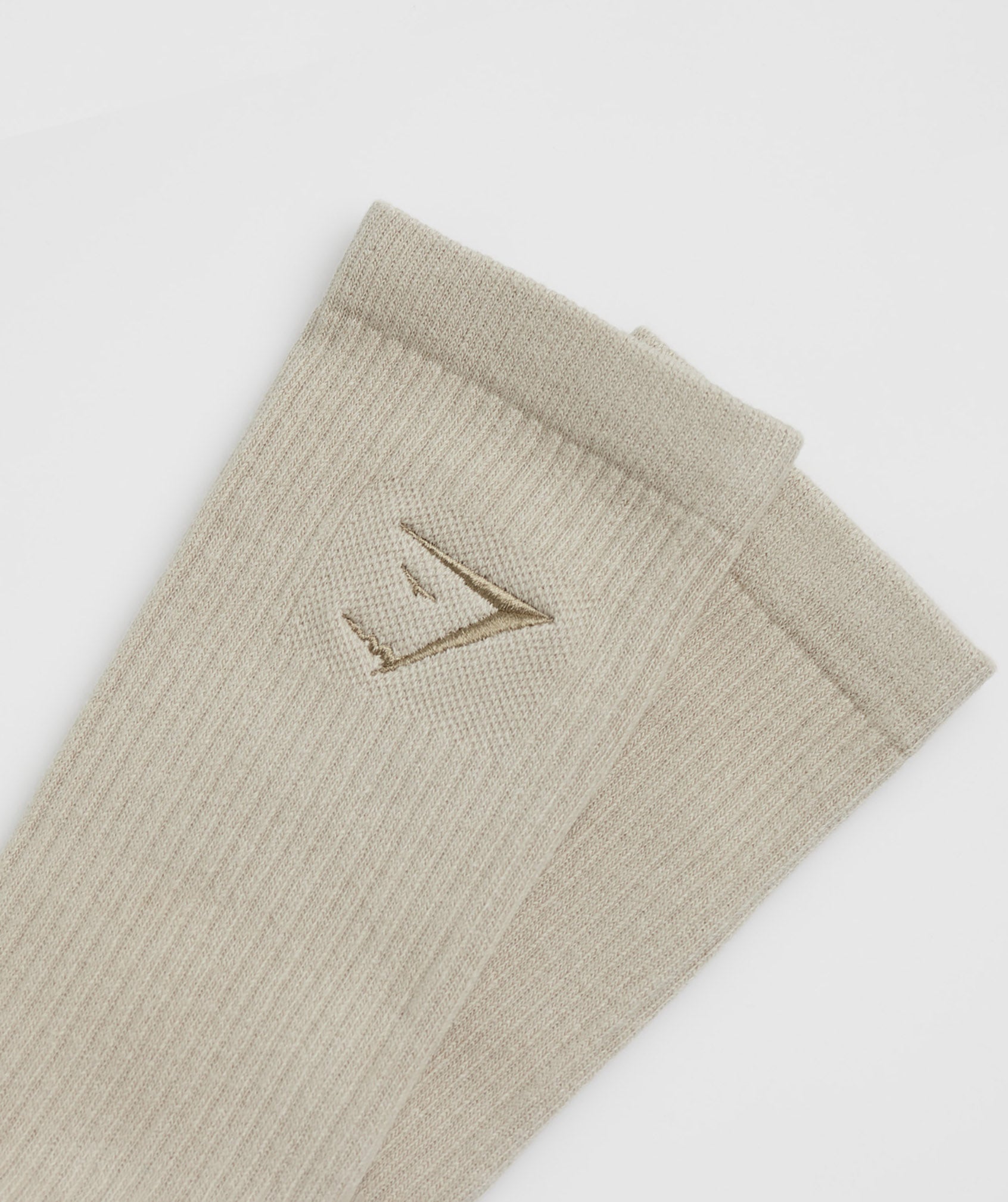 Gymshark Premium Sharkhead Crew Sock 1pk - Pebble Grey/Earthy Brown