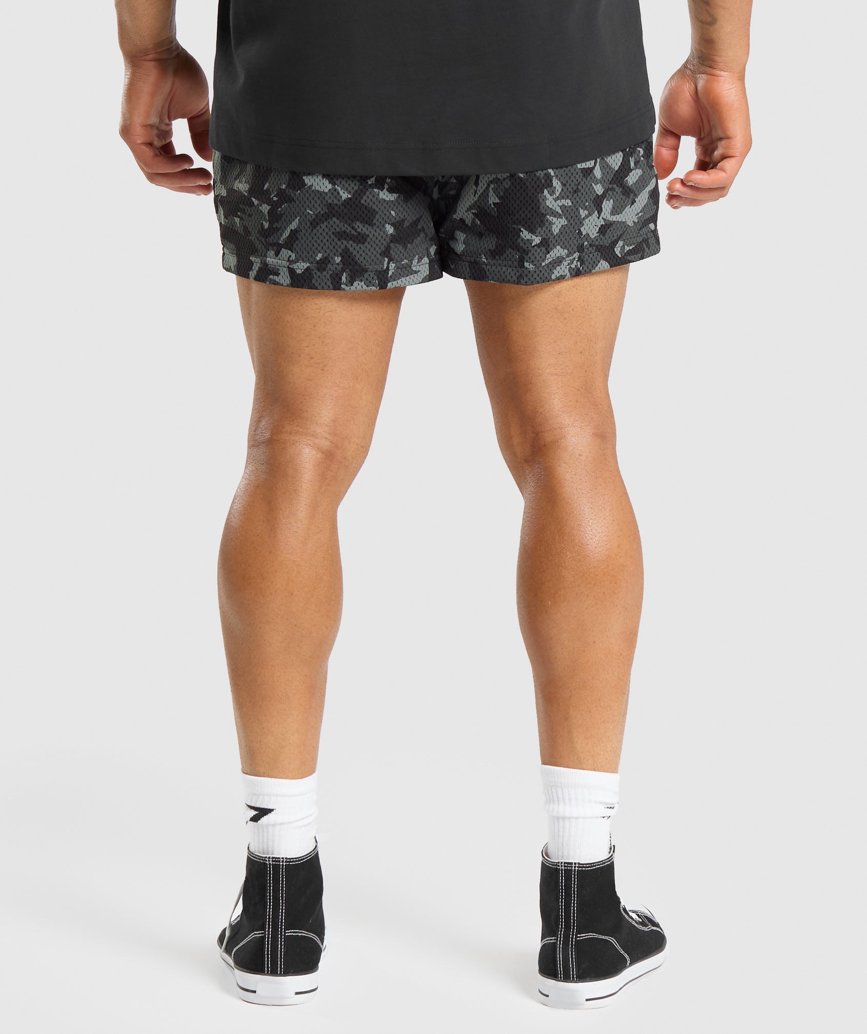 Gymshark Printed Lifting Mesh 5" Shorts - Black
