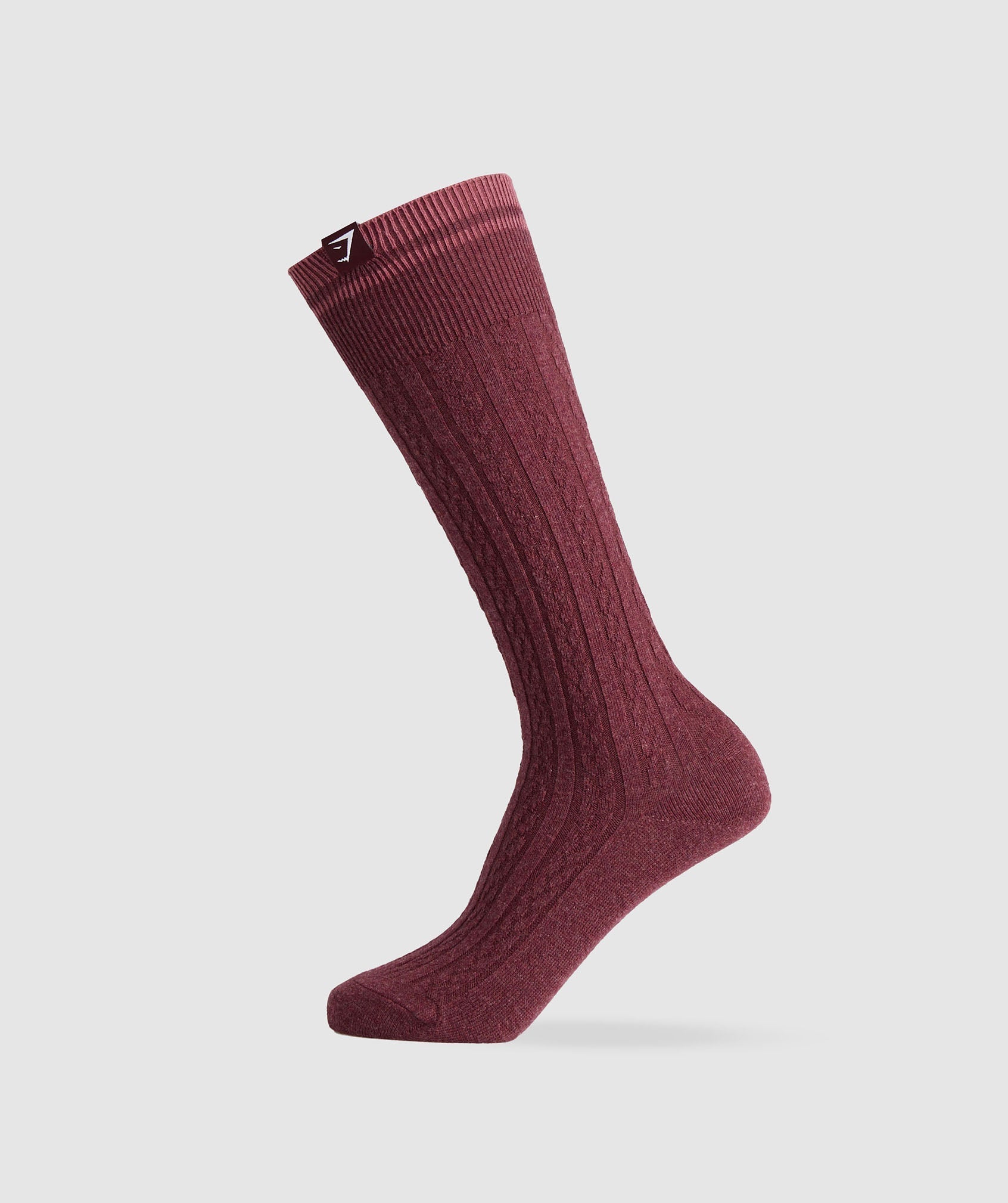 Gymshark Rest Day Cable Socks - Rich Maroon Marl/Burgundy Brown/Soft Berry