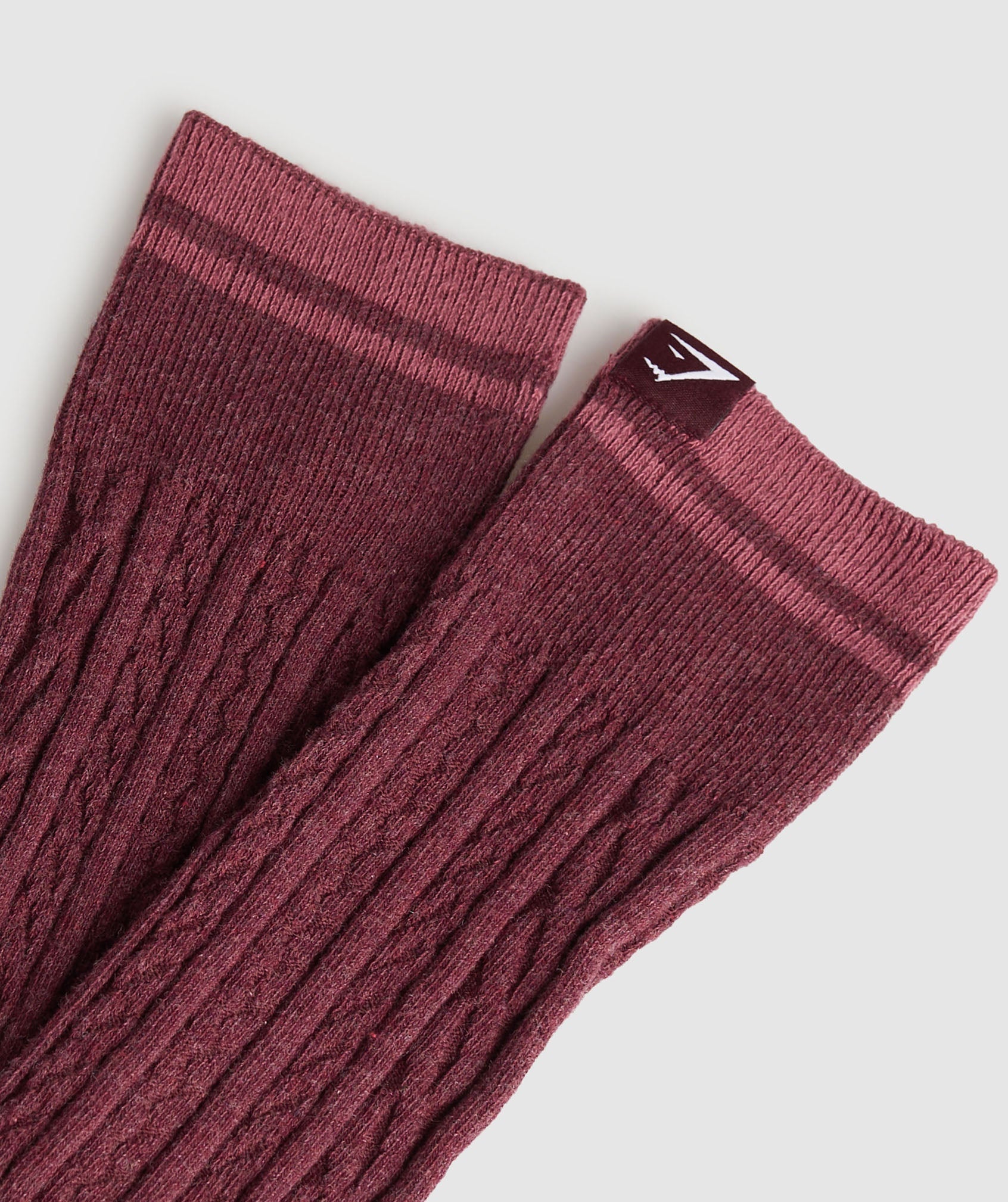 Gymshark Rest Day Cable Socks - Rich Maroon Marl/Burgundy Brown/Soft Berry