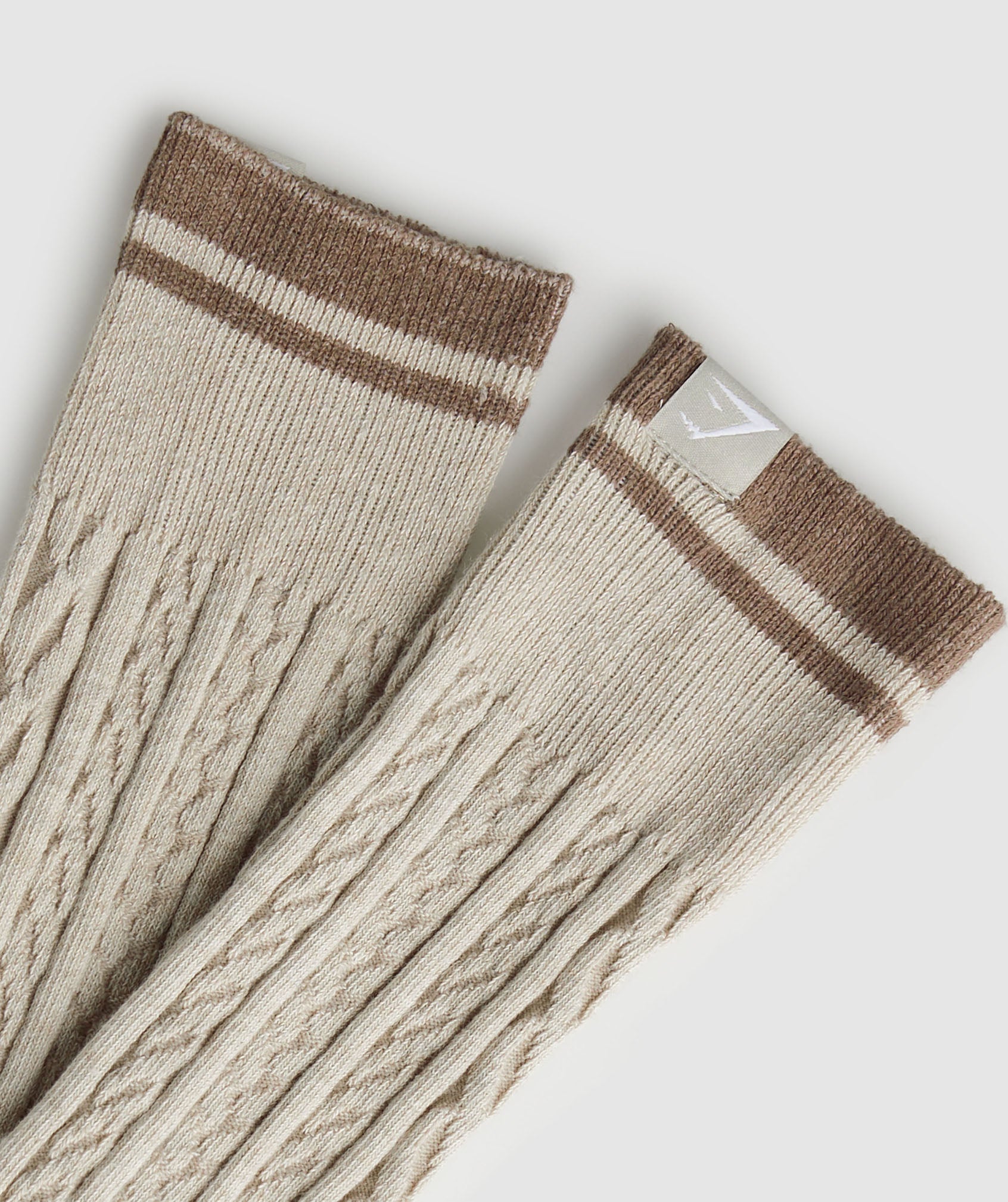 Gymshark Rest Day Cable Socks - Stone Brown