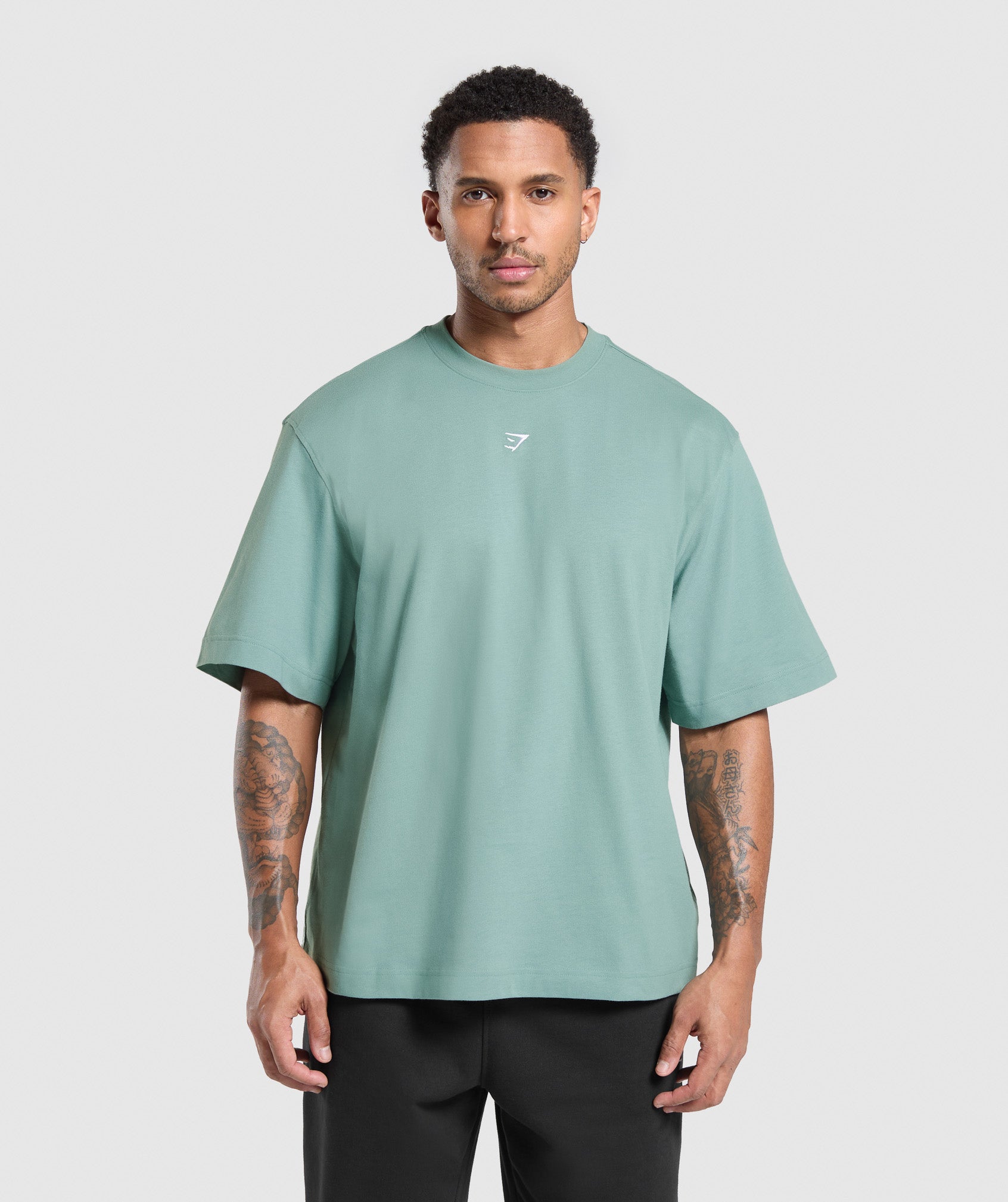 Gymshark Rest Day Essentials Boxy T-Shirt - Celeste Blue