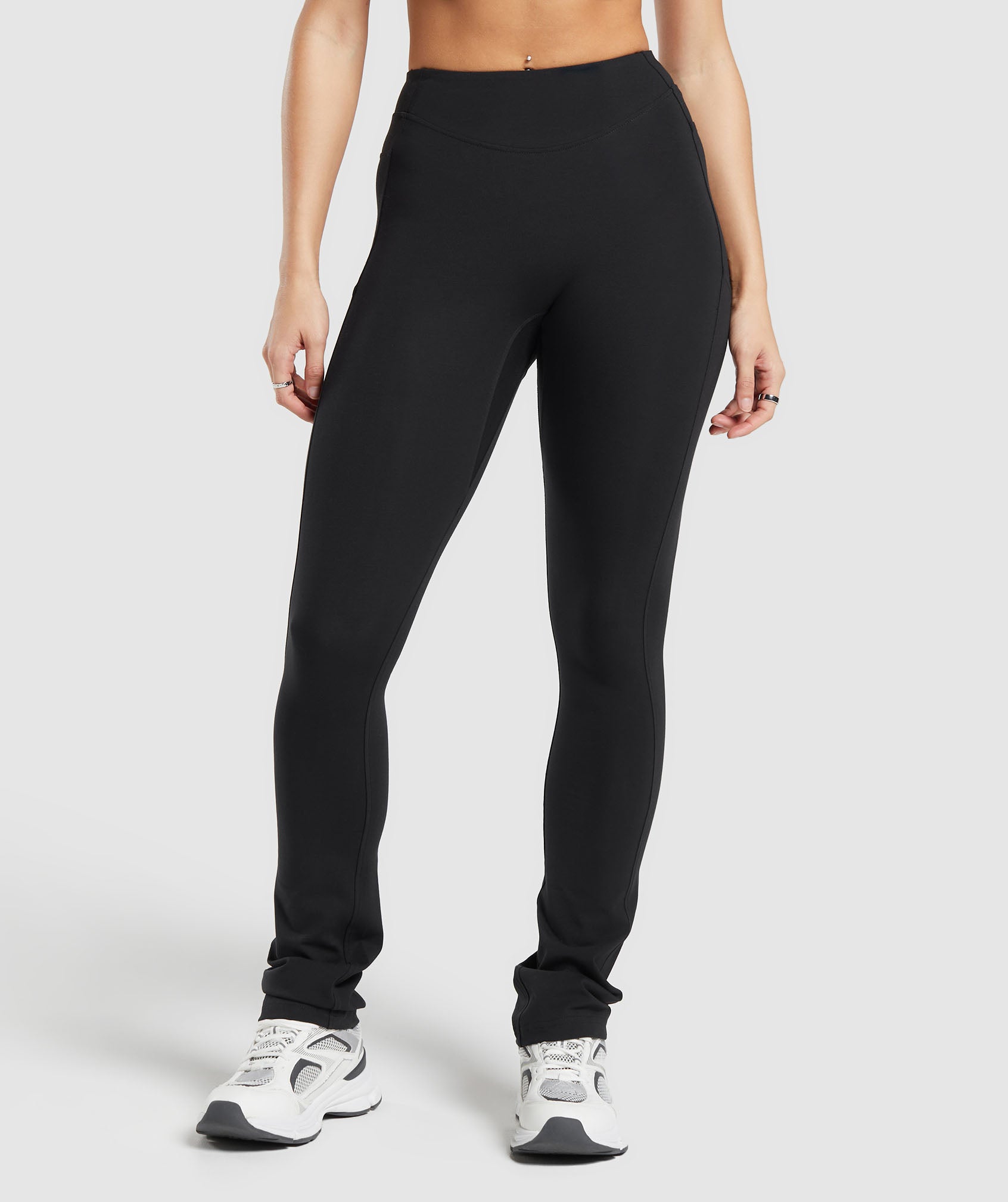 Gymshark Rest Day Boot Cut Cotton Leggings - Black