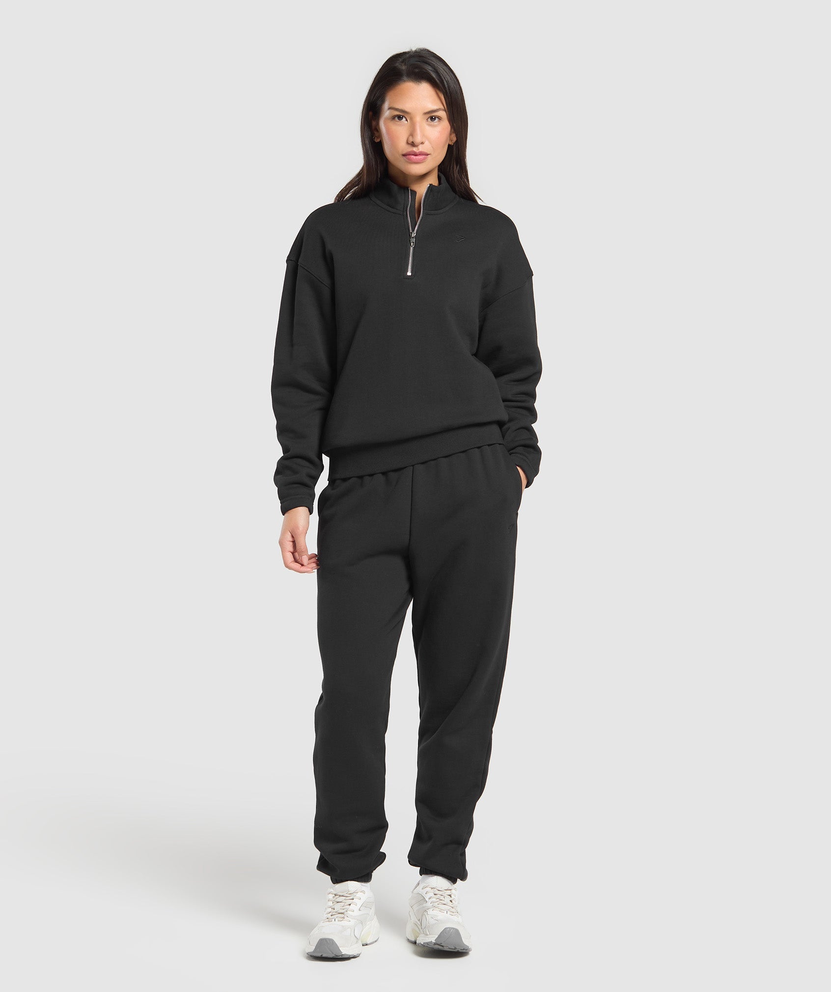 Gymshark Rest Day Sweats 2.0 1/4 Zip Pullover - Black