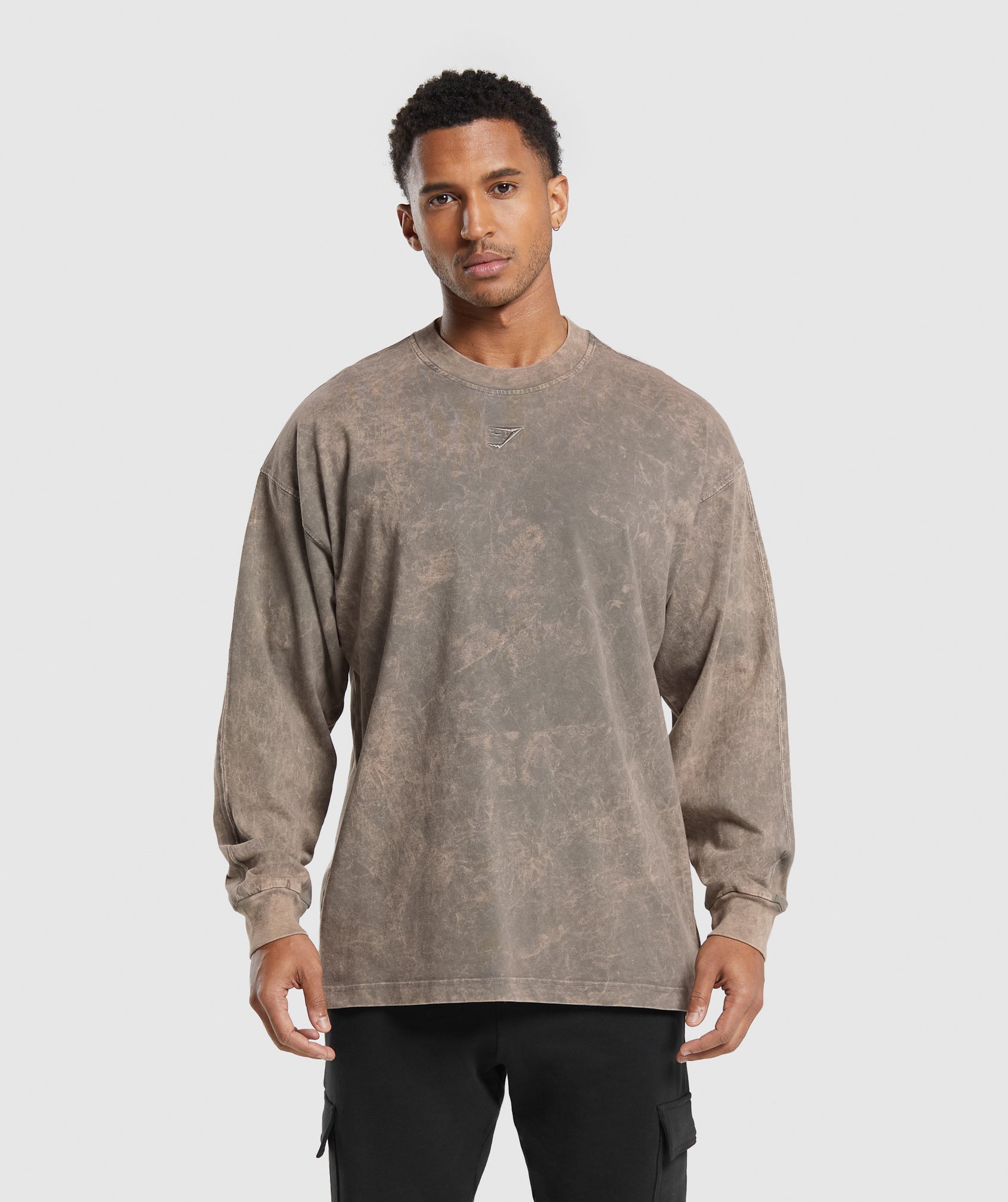 Gymshark Rest Day Washed Long Sleeve T-Shirt - Linen Brown