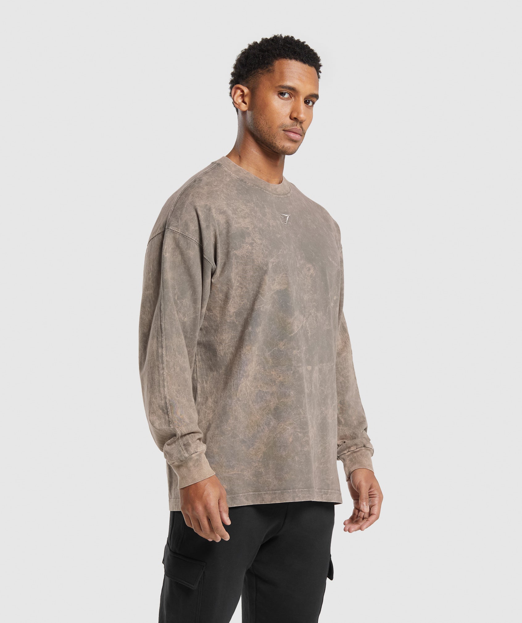 Gymshark Rest Day Washed Long Sleeve T-Shirt - Linen Brown