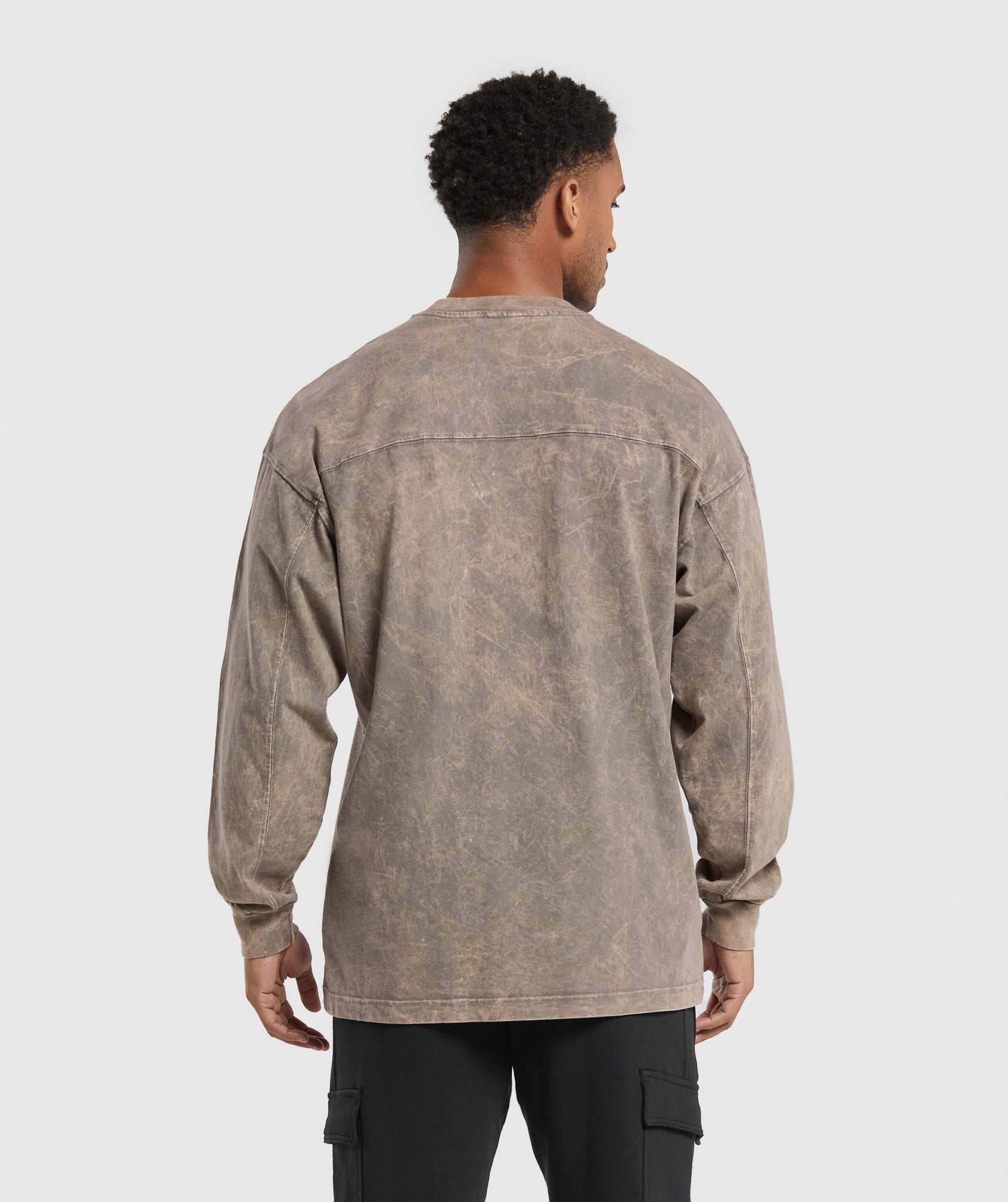 Gymshark Rest Day Washed Long Sleeve T-Shirt - Linen Brown