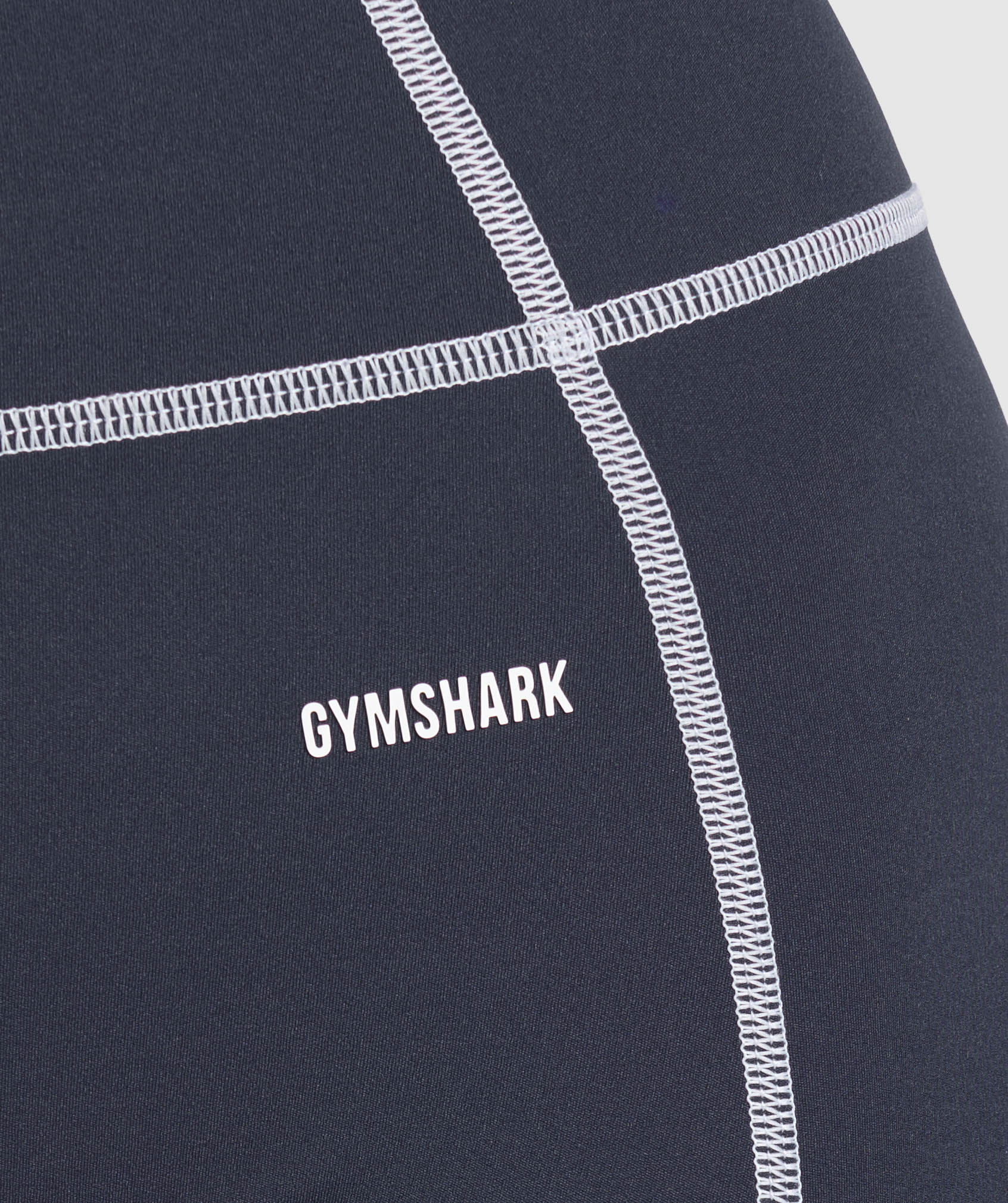 Retro Contrast Stitch Leggings - Heavy Blue/White