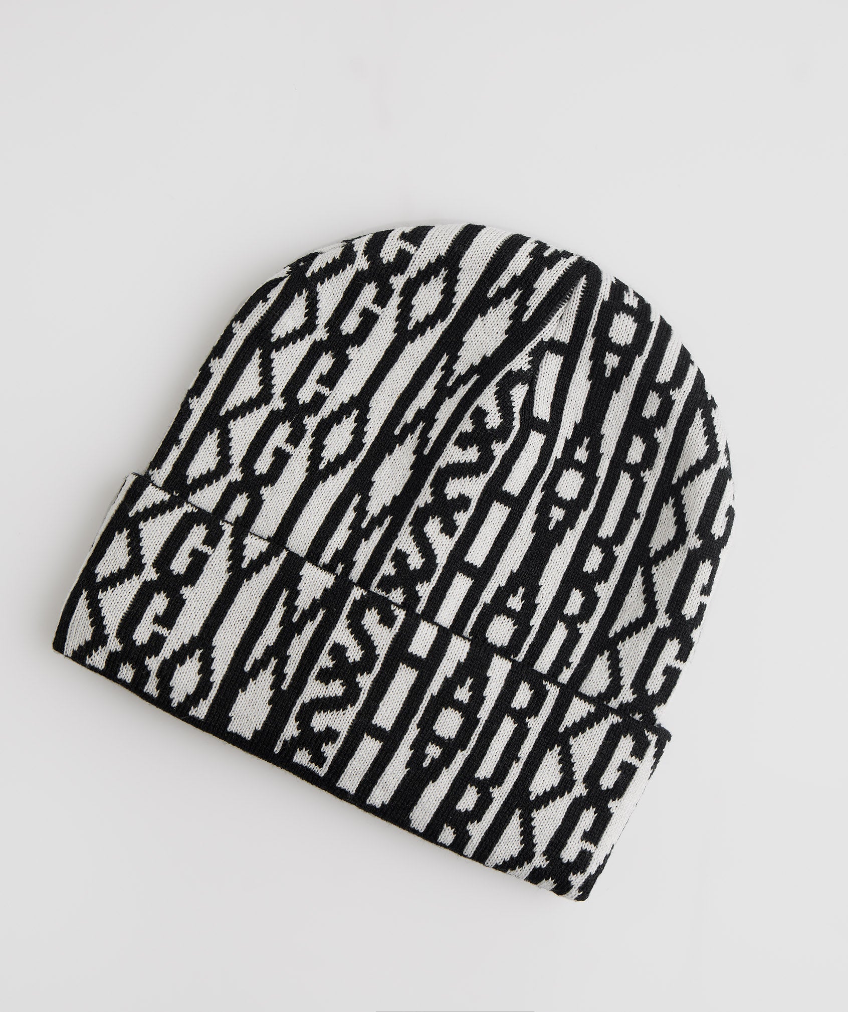 Gymshark Reversable Jacquard Beanie - Black/White