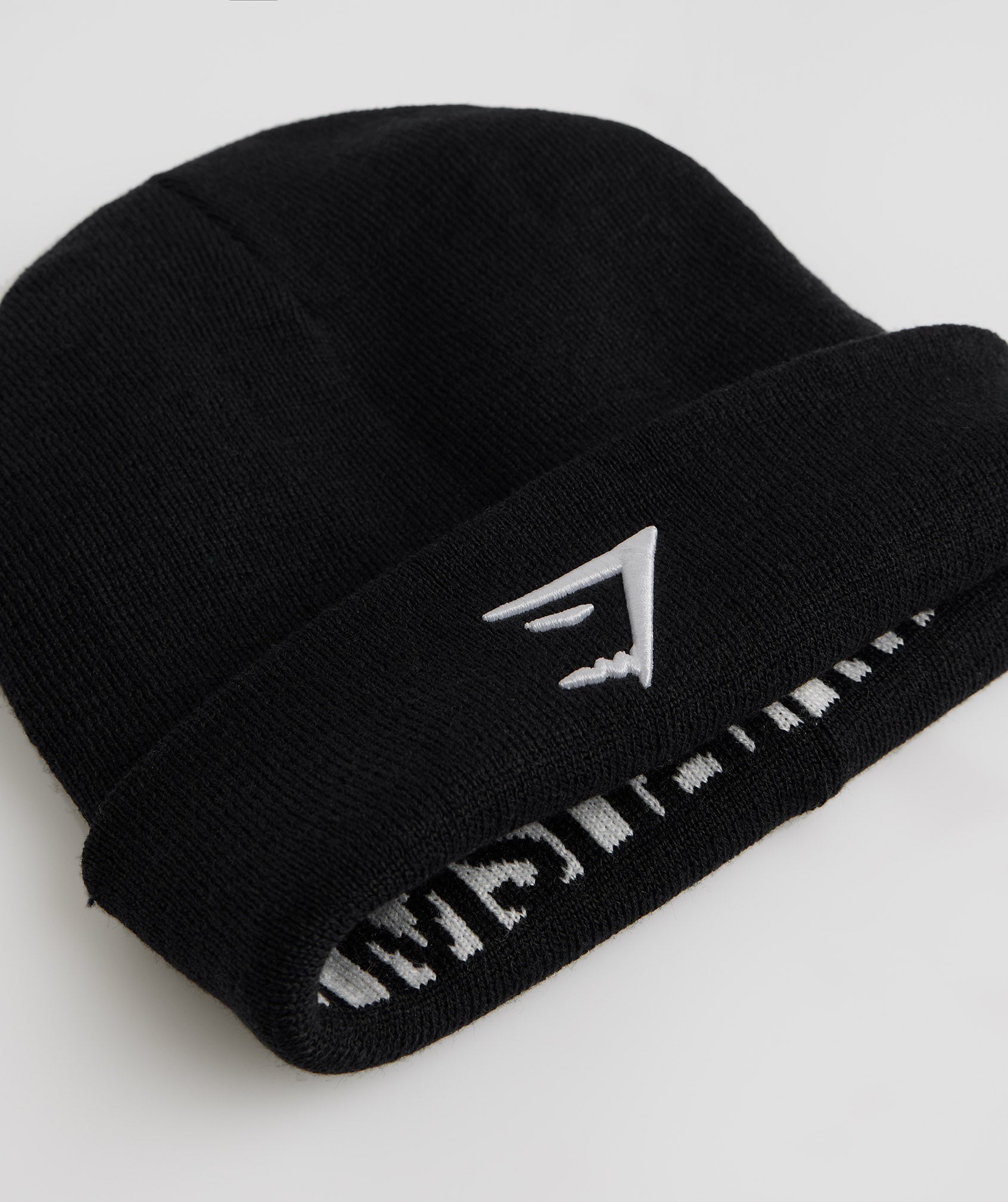 Gymshark Reversable Jacquard Beanie - Black/White