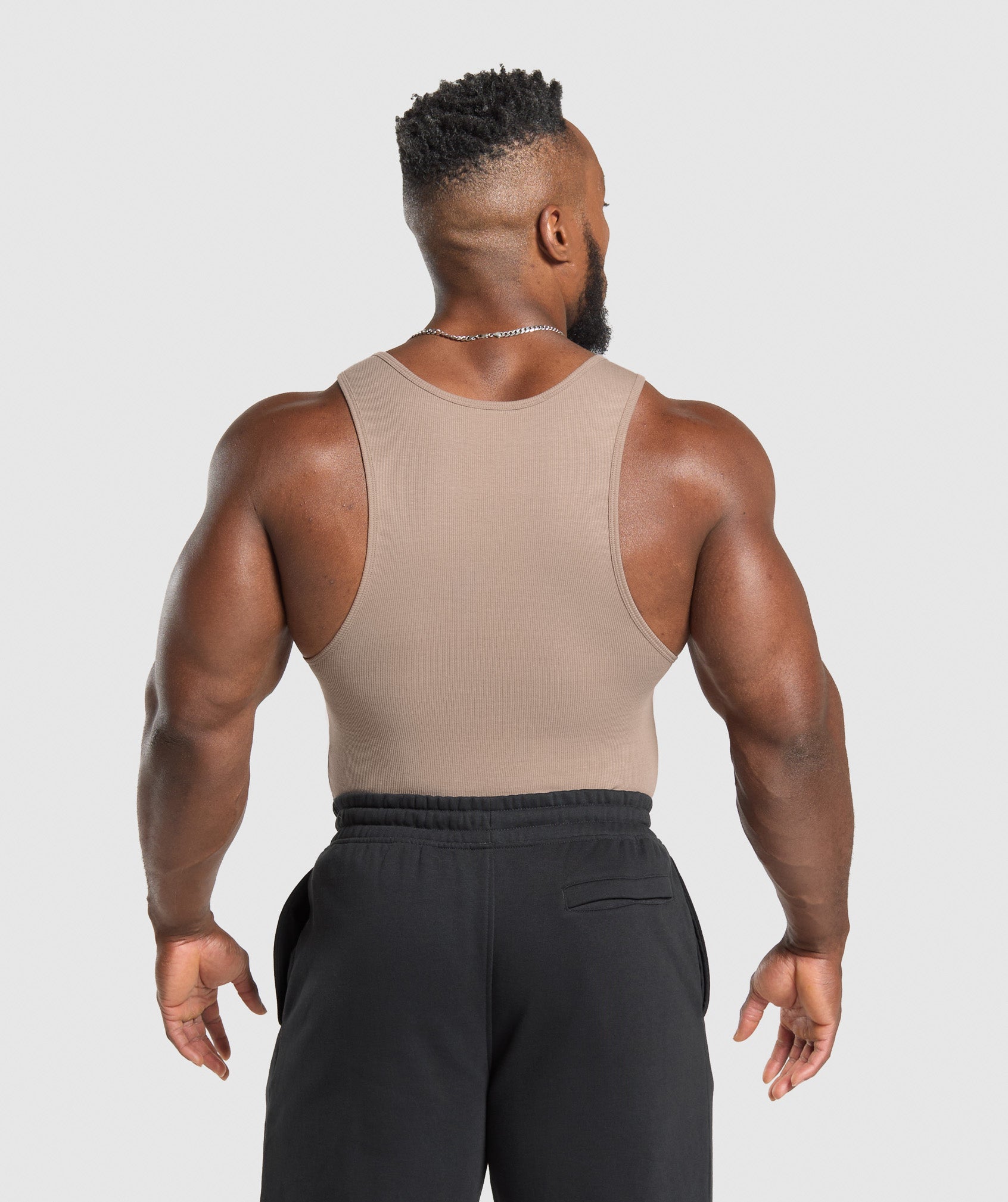 Gymshark Ribbed Tank 3PK - Denim Grey/Pebble Grey/Lifestyle Brown