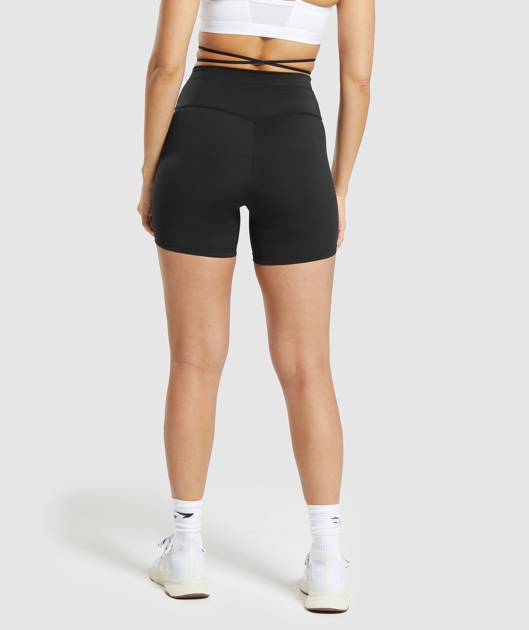 Ribbon Tie Waisted Shorts - Black
