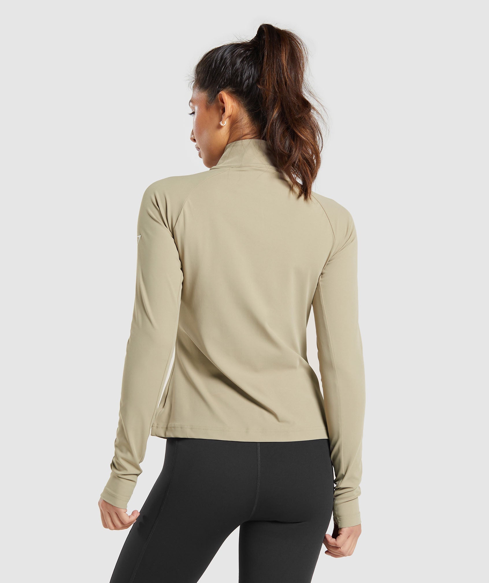 Gymshark Running 1/4 Zip - Cement Brown