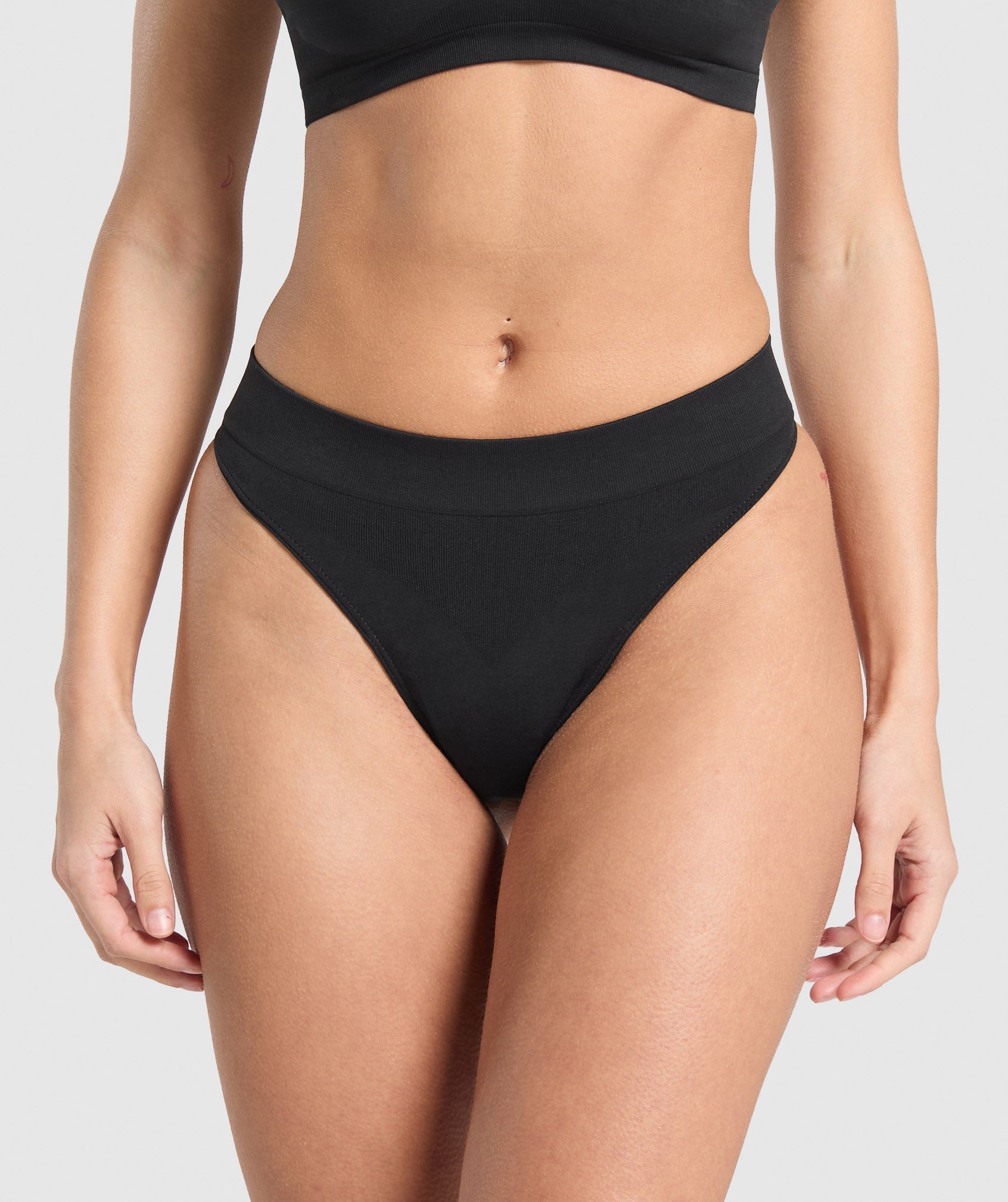 Seamless Thong 3pk - Black