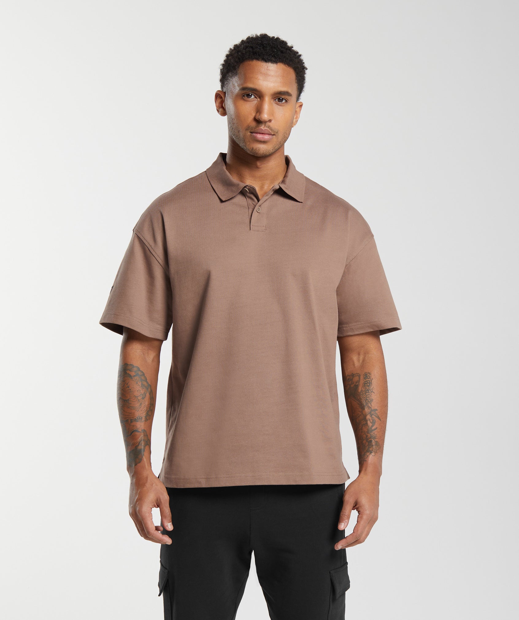 Gymshark Short Sleeve Polo - Mocha Mauve