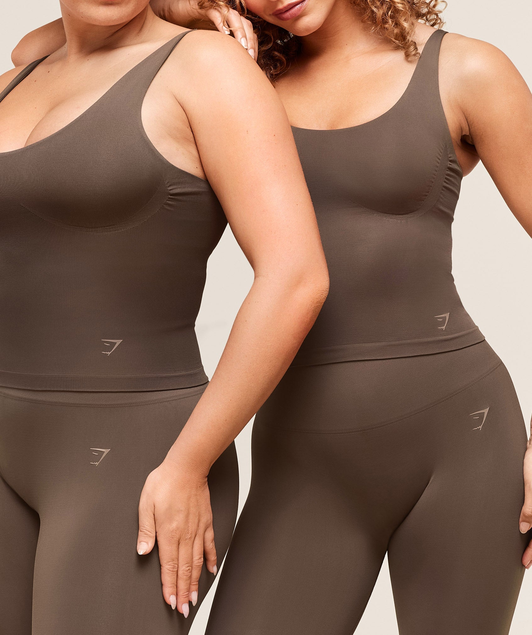 Gymshark Soft Sculpt Tank With Shelf - Walnut Brown