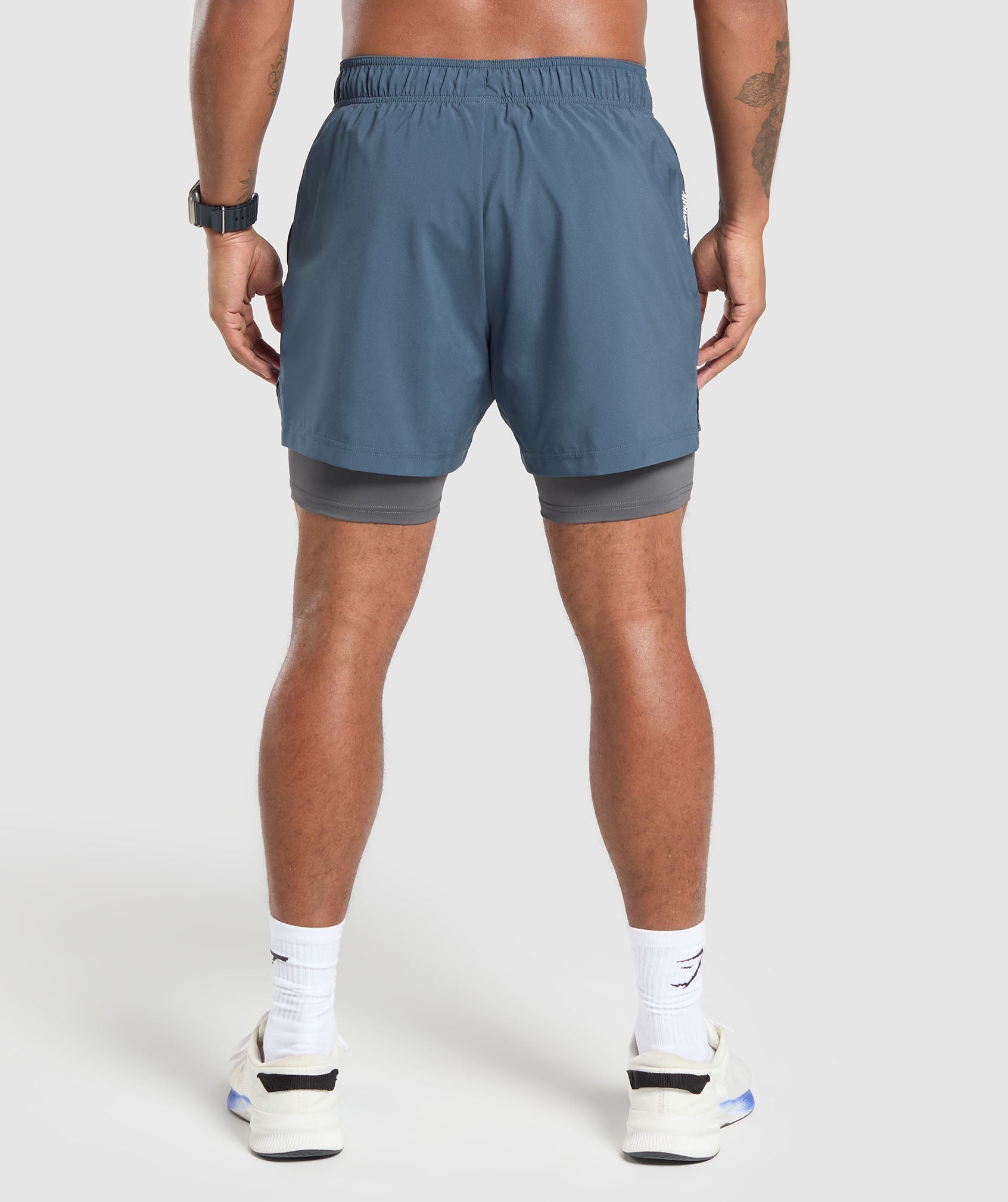 Gymshark Sport 5" 2 in 1 Shorts - Cargo Blue/Dark Grey