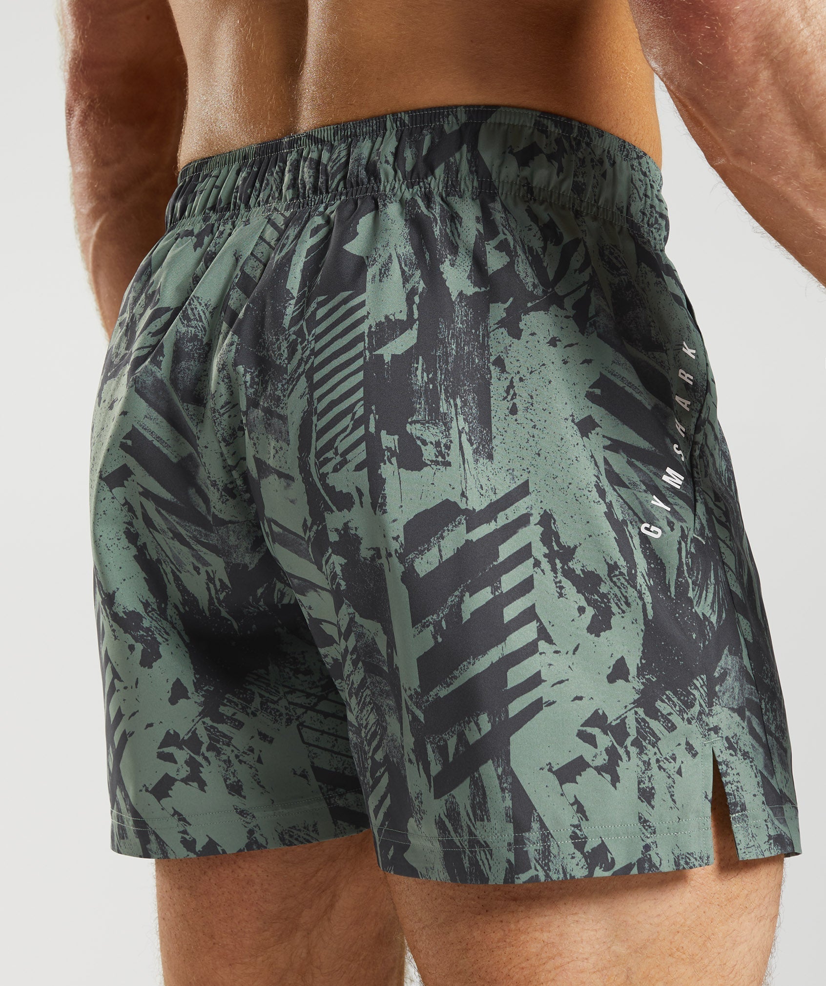 Gymshark Sport 5" Shorts - Willow Green Print