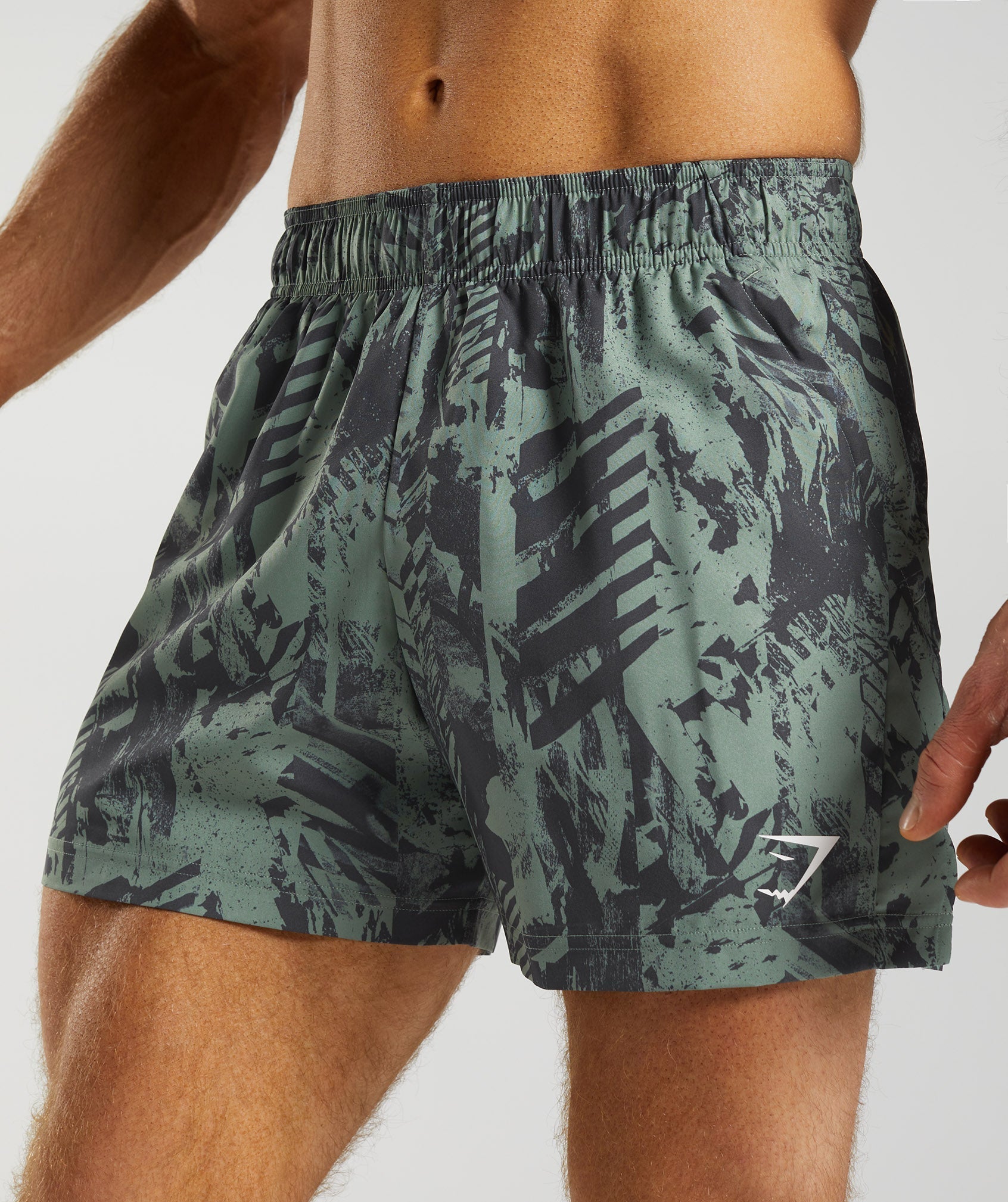 Gymshark Sport 5" Shorts - Willow Green Print