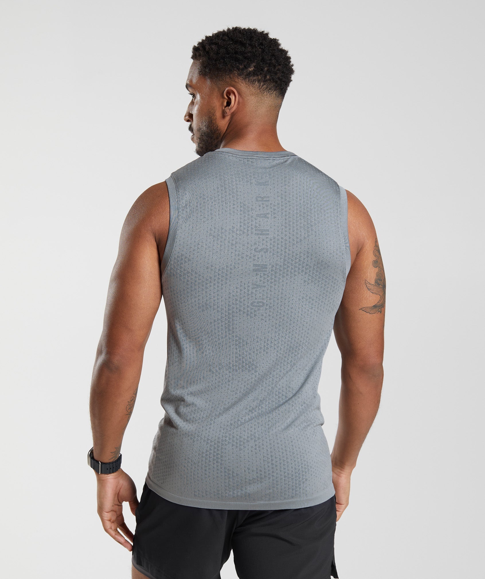 Gymshark Sport Seamless Tank - Drift Grey/Evening Blue