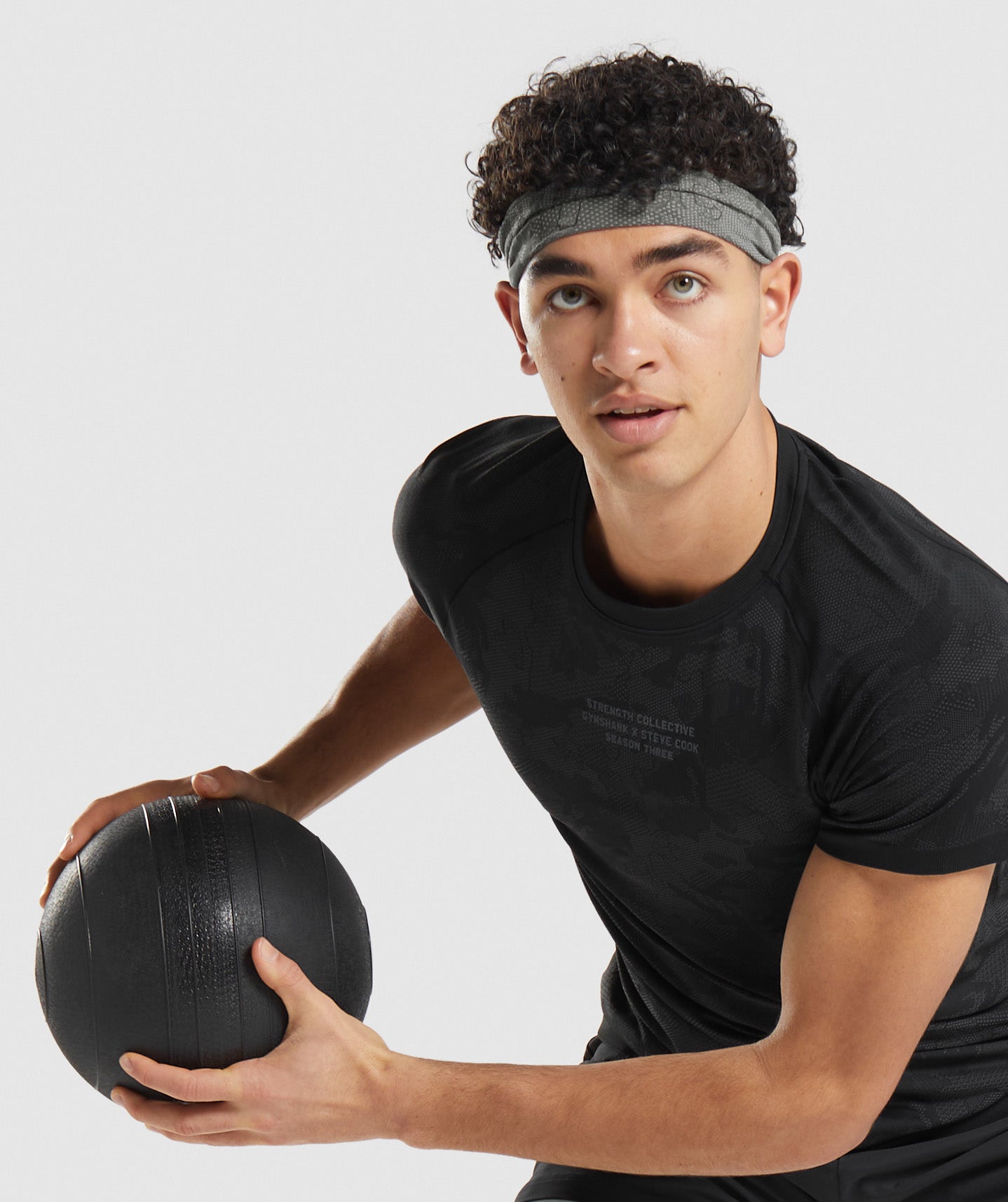Gymshark//Steve Cook Headband - Charcoal Grey
