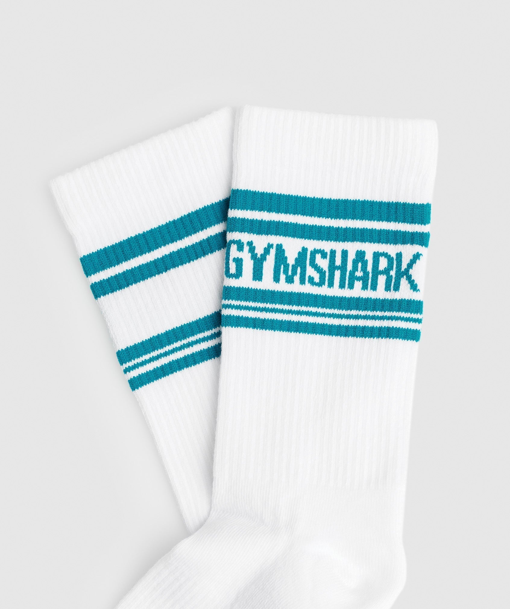 Gymshark Stripe Crew Single - White/Seafoam Blue