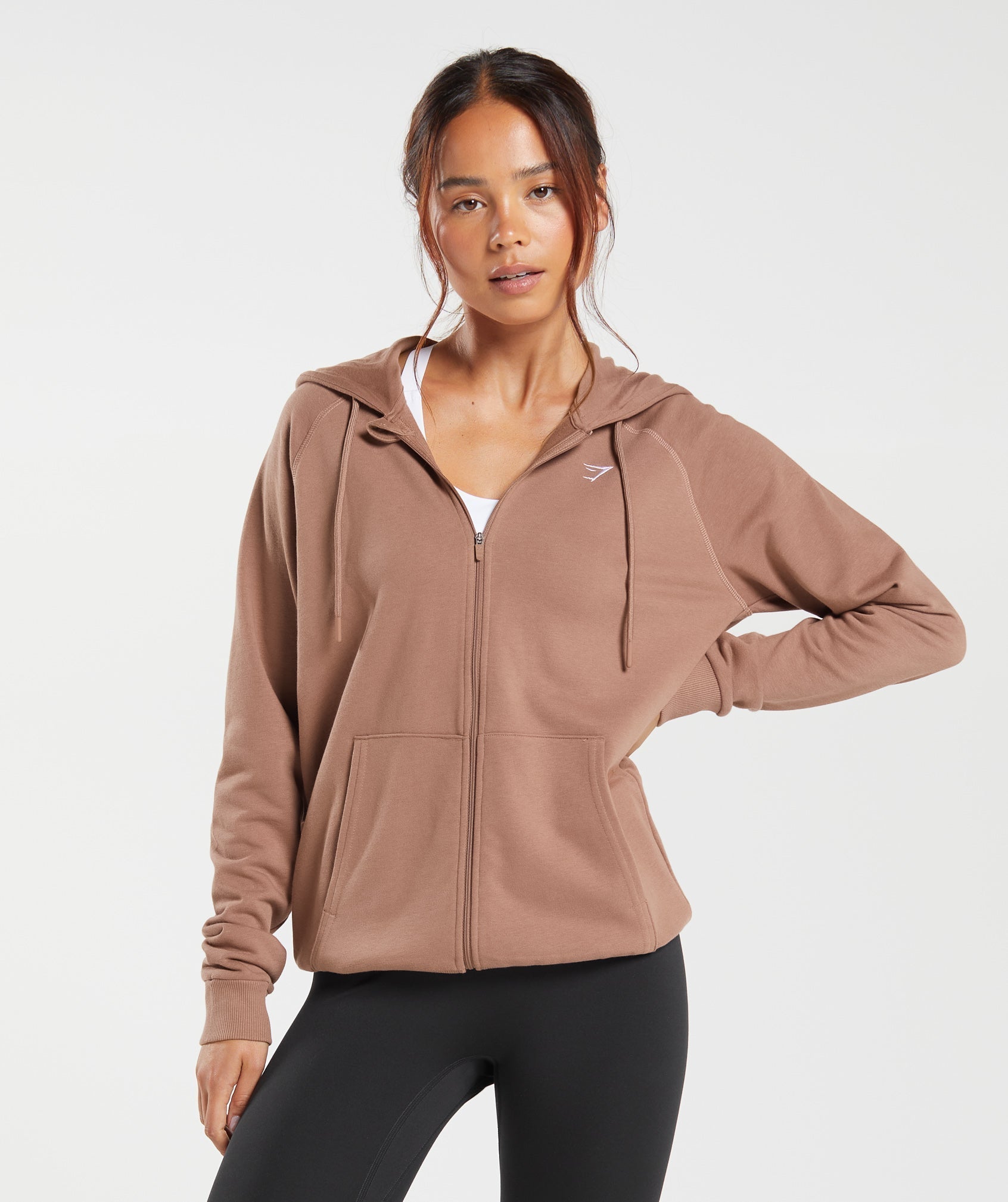 Gymshark Training Zip Hoodie - Taupe Brown