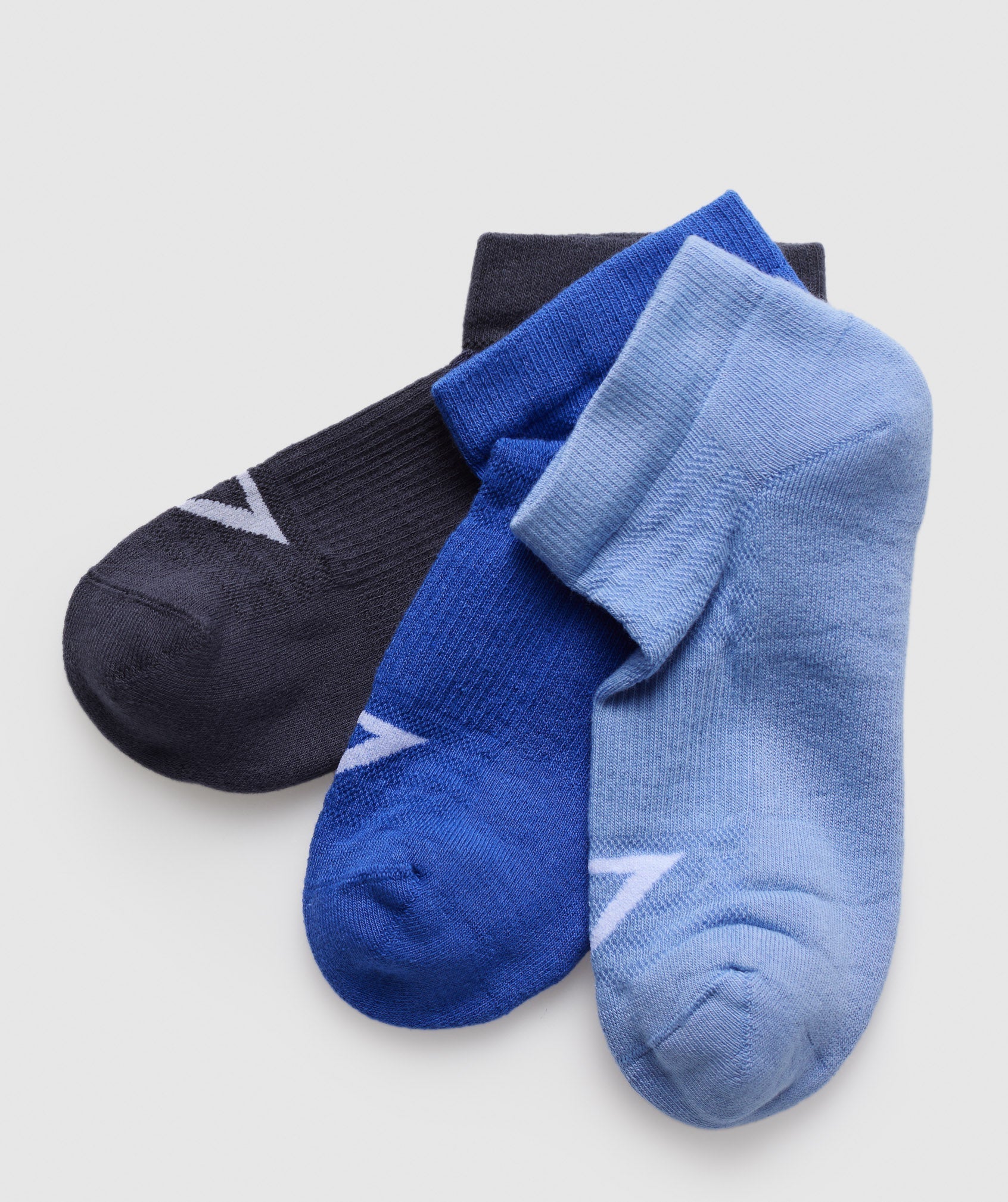 Gymshark Trainer Socks 3pk - Heavy Blue/Force Blue/Lift Blue