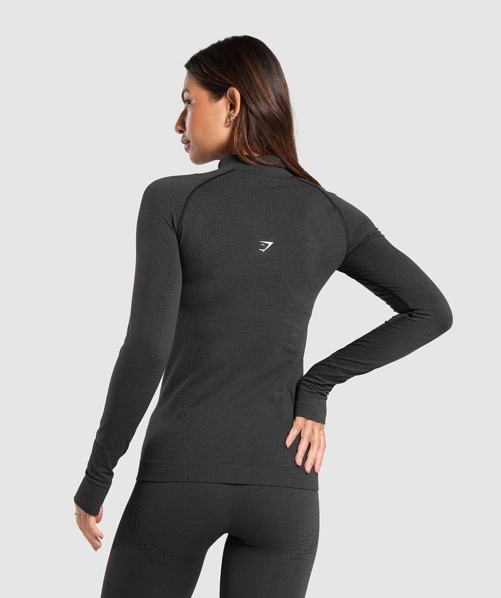 Gymshark Vital 1/2 Zip - Black Marl