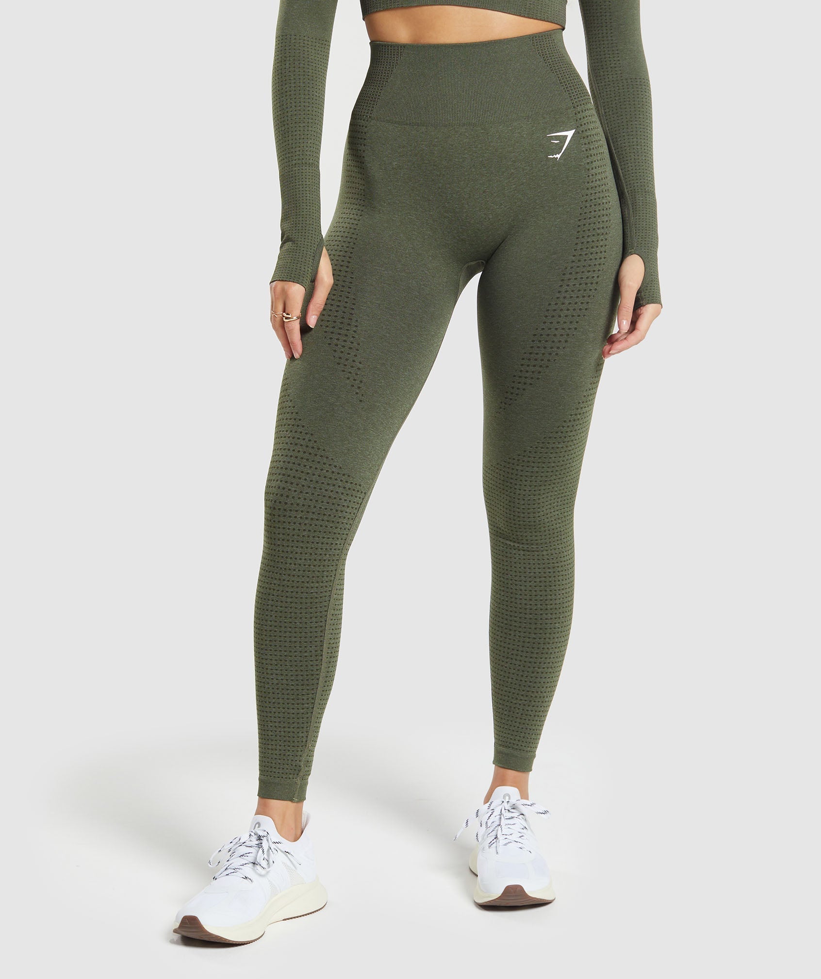 Gymshark Vital Regular Leggings - Base Green Marl