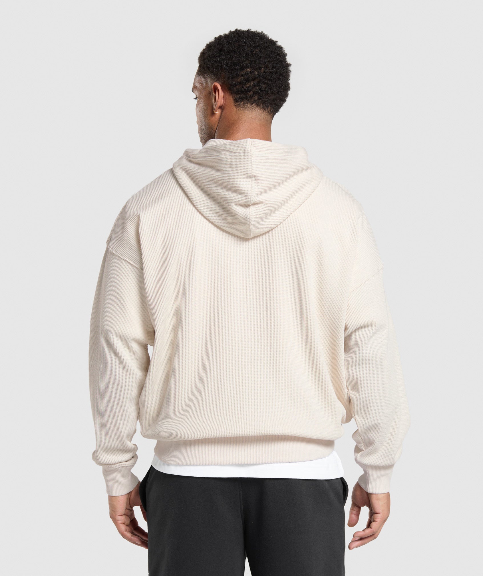 Gymshark Waffle Zip Hoodie - Oat White