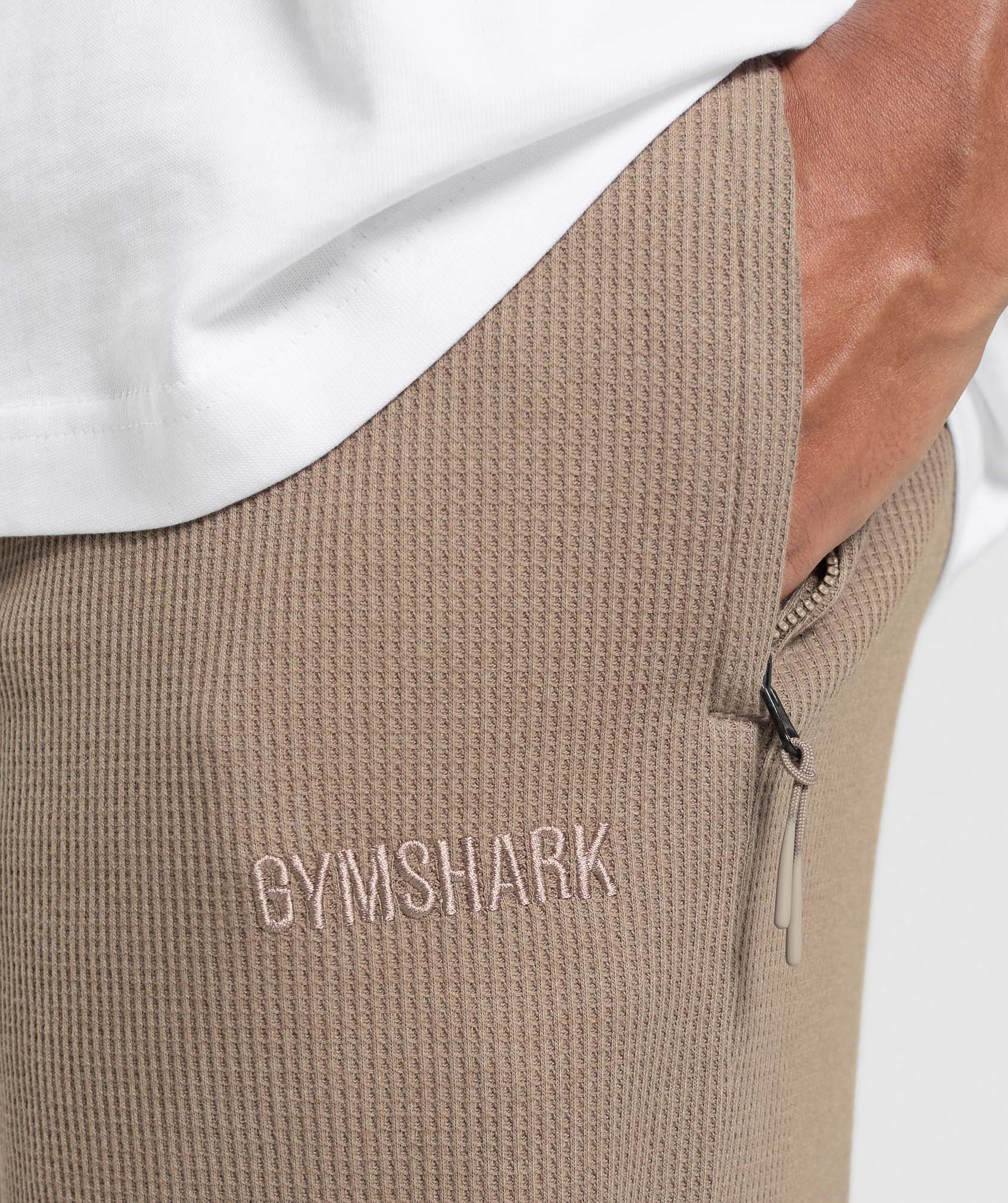 Gymshark Waffle Straight Leg Joggers - Lifestyle Brown