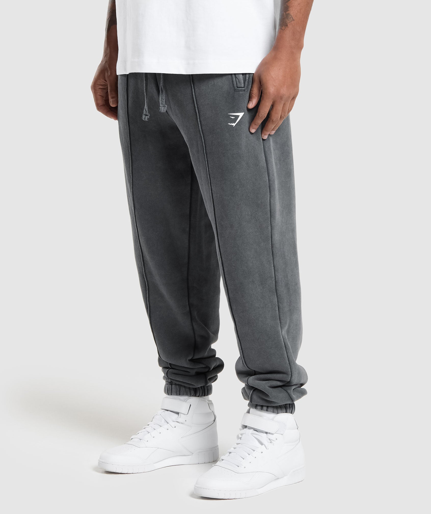 Gymshark Washed Pintuck Joggers - Black