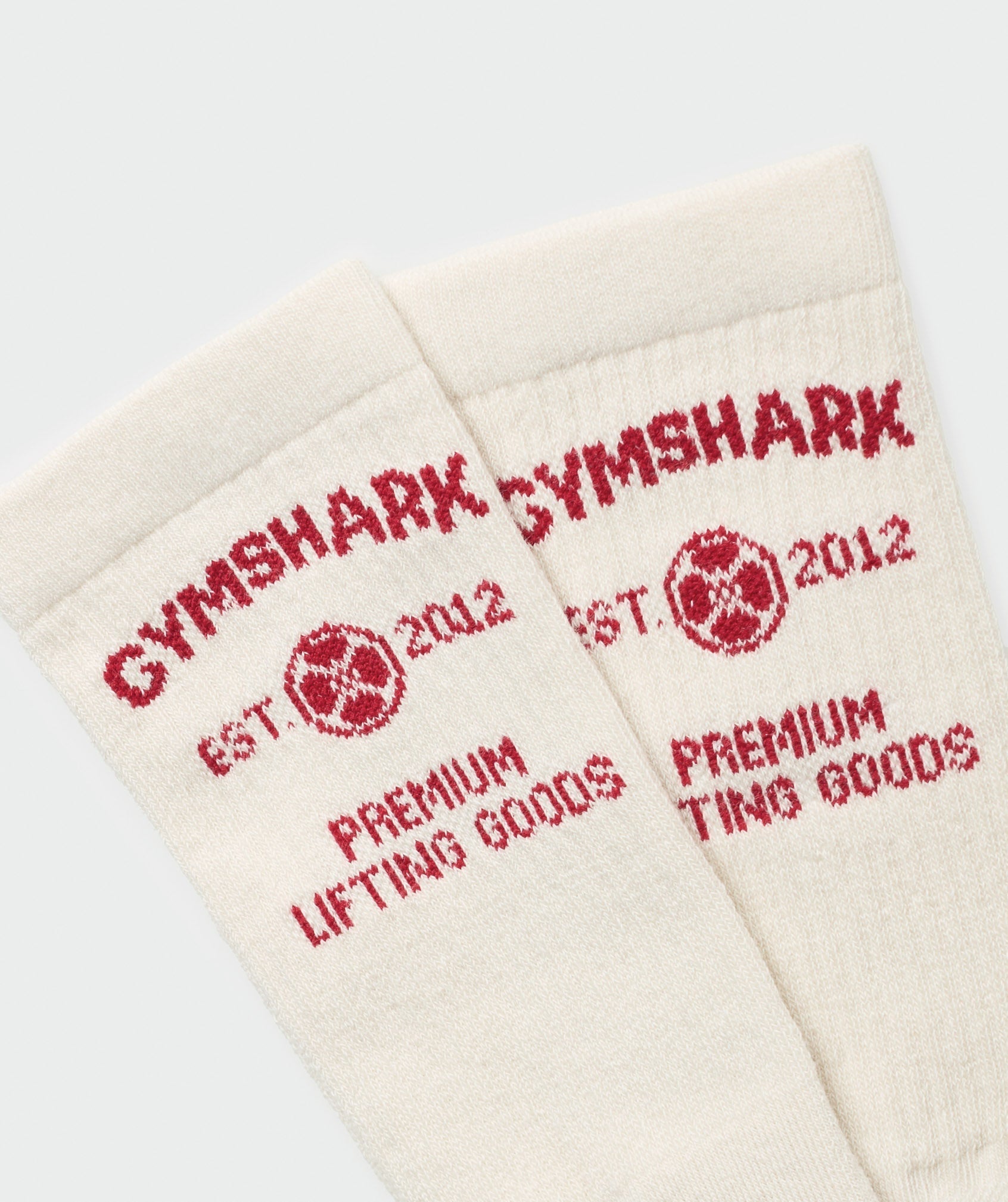 Weight Plate Crew Socks Single - Oat White