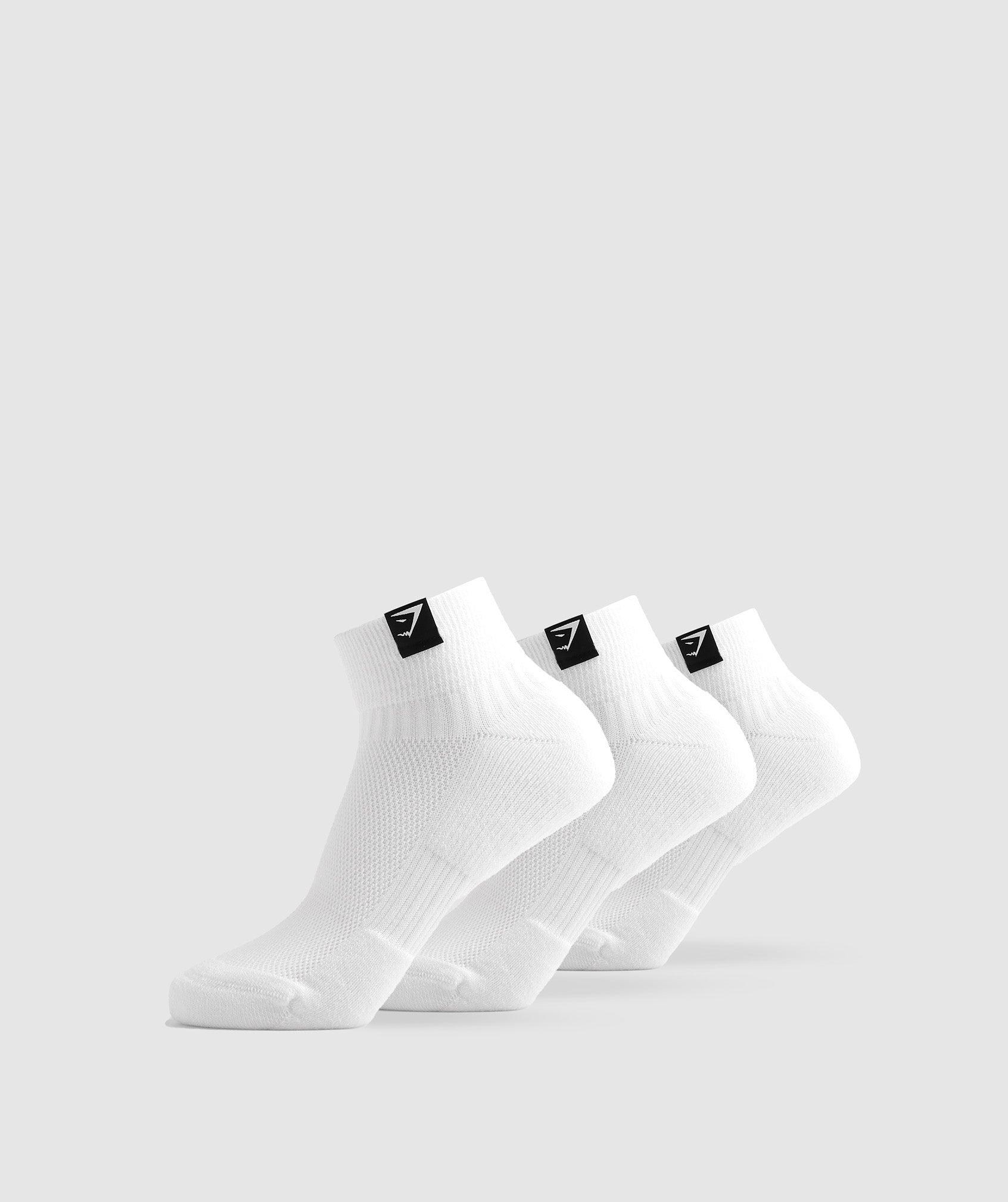 Gymshark Woven Tab Sneaker Socks 3pk - White